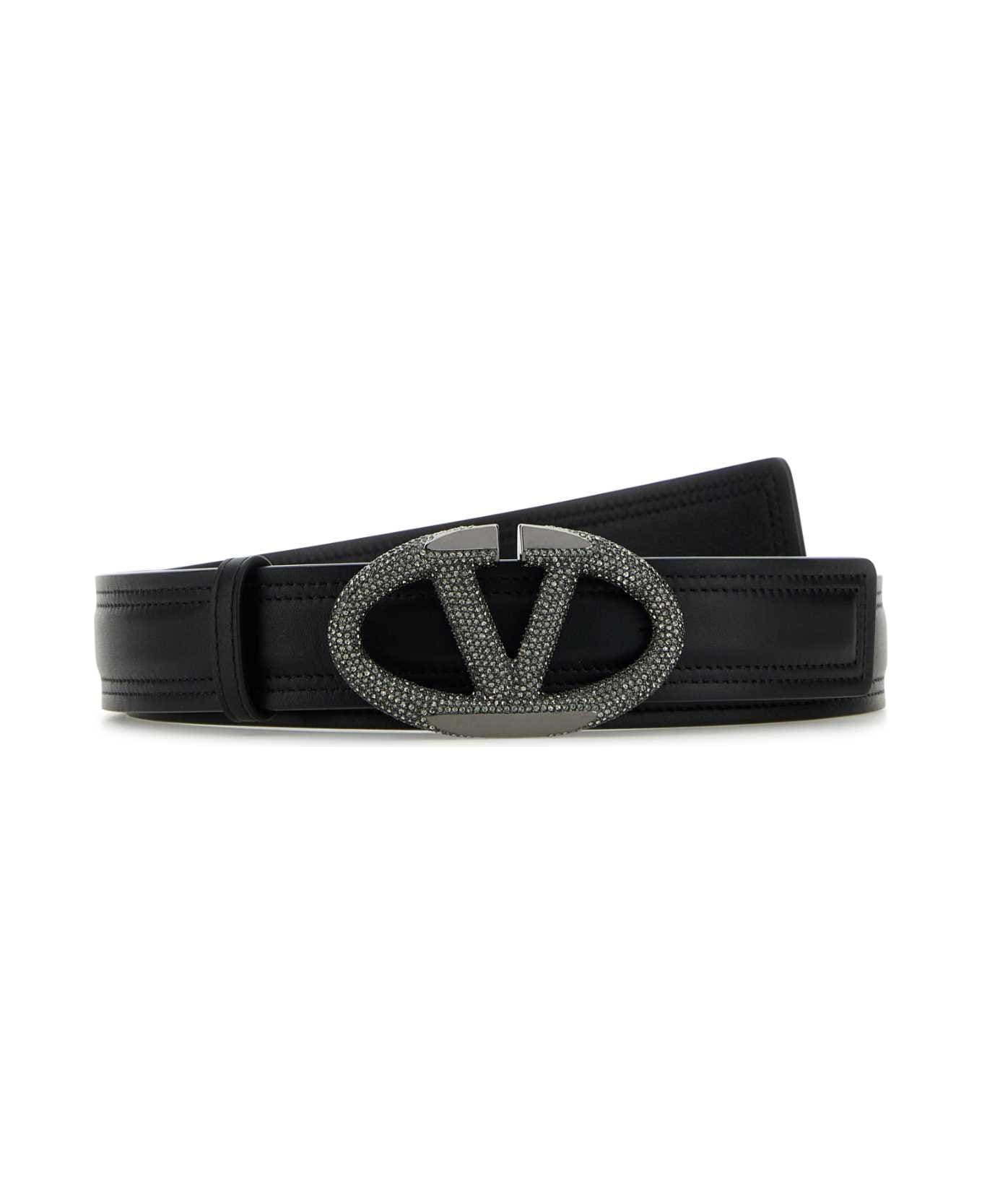 Black Leather Belt - 1