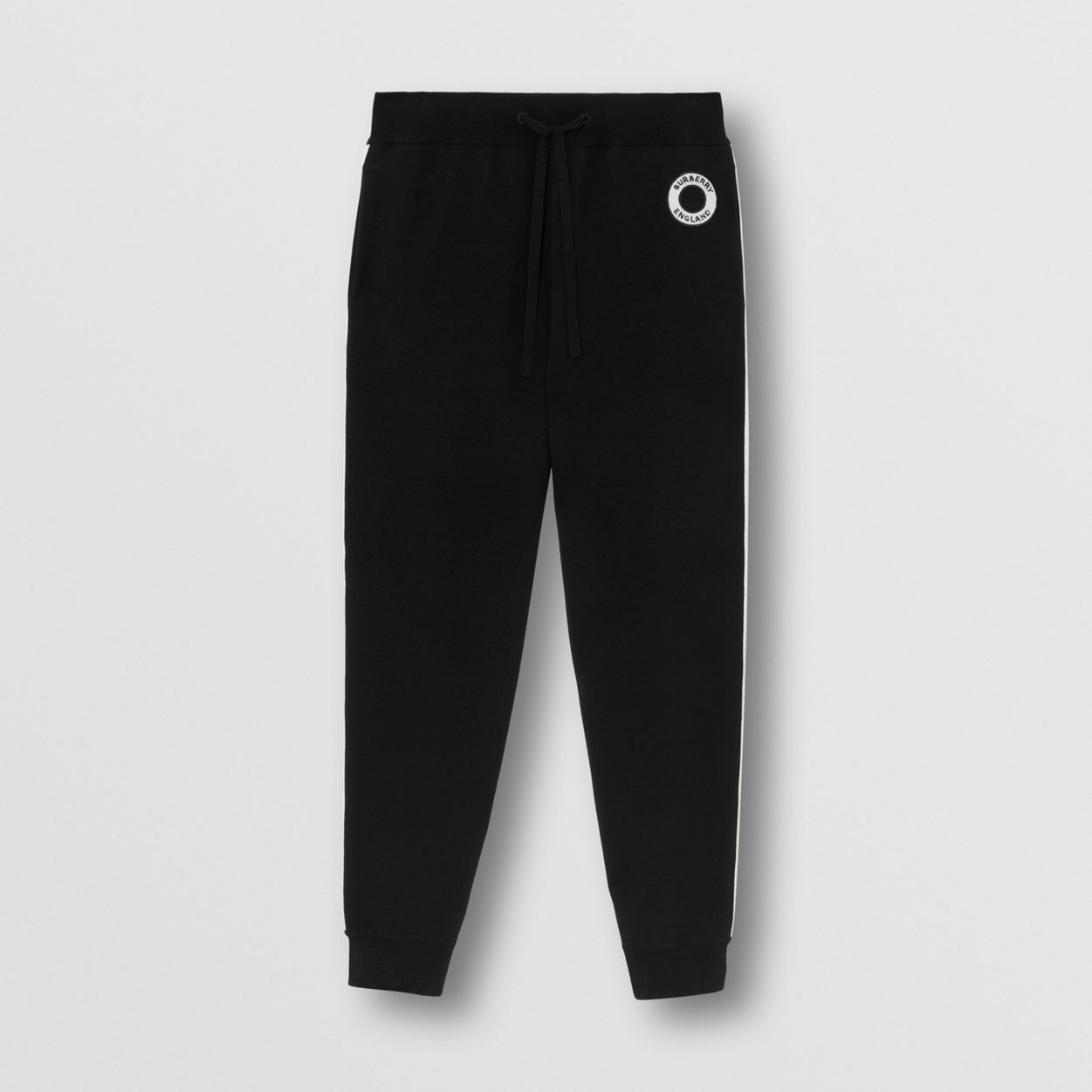 Logo Graphic Appliqué Wool Cotton Blend Jogging Pants - 1