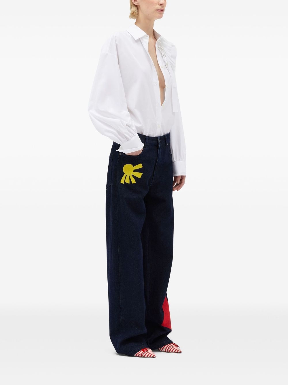 embroidered jeans - 3