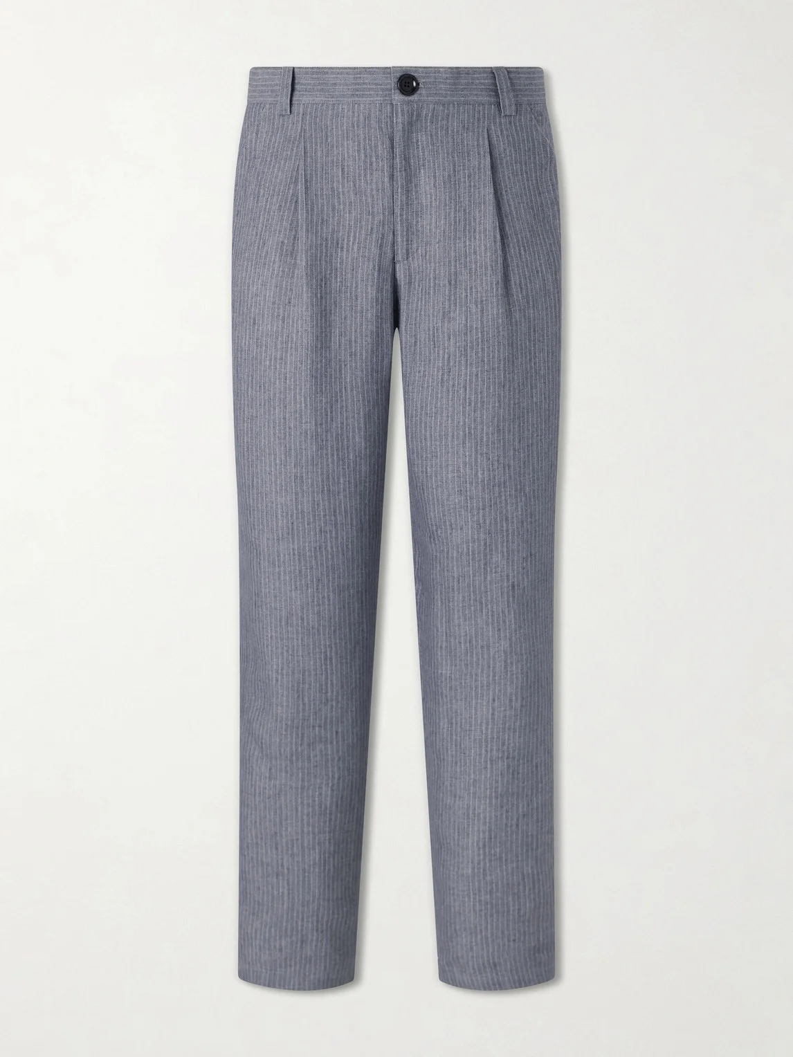 Morton Straight-Leg Pleated Striped Linen Suit Trousers - 1