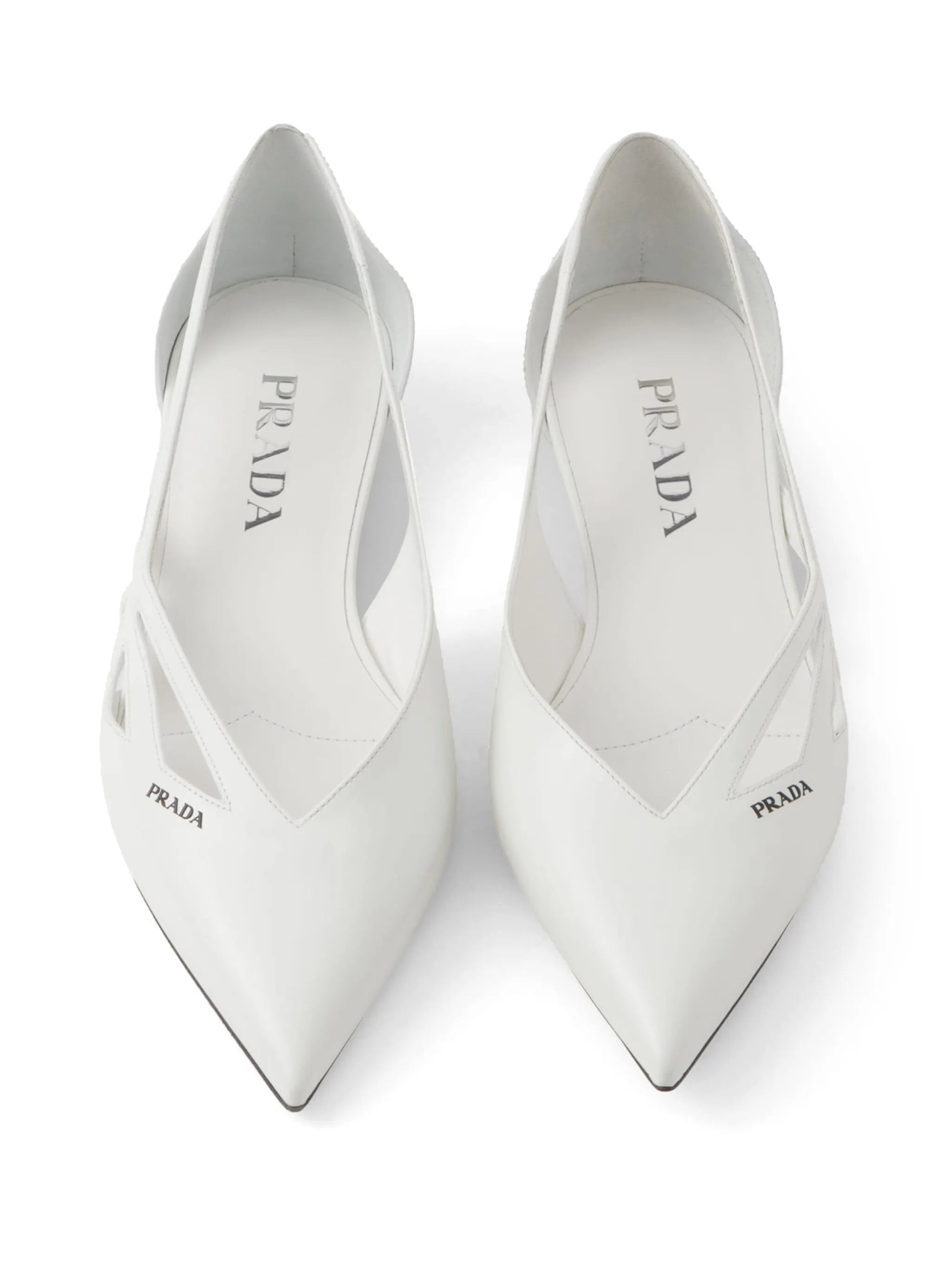 leather cut-out ballerina shoes - 4