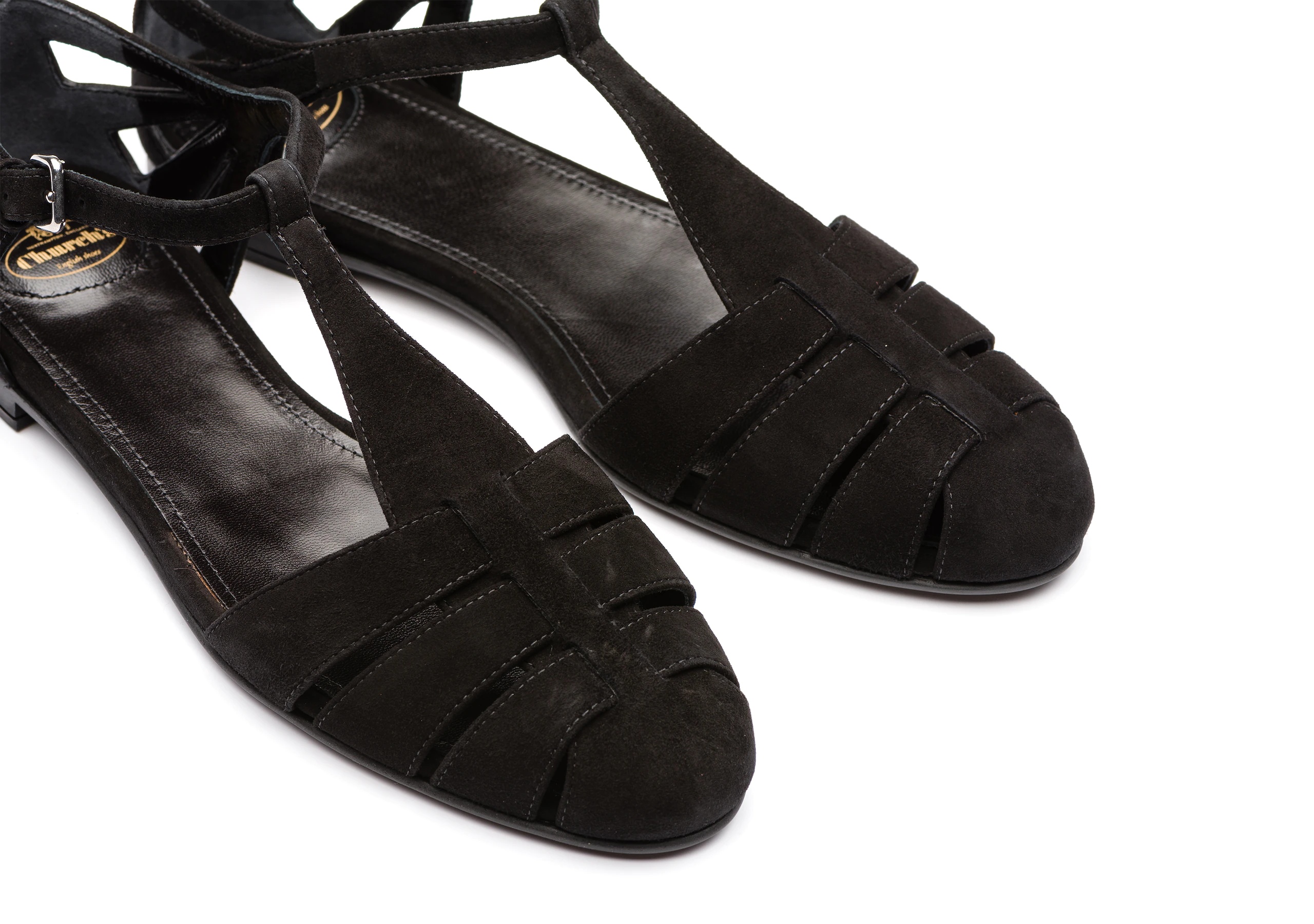 Rainbow
Suede T-Bar Sandals Black - 4