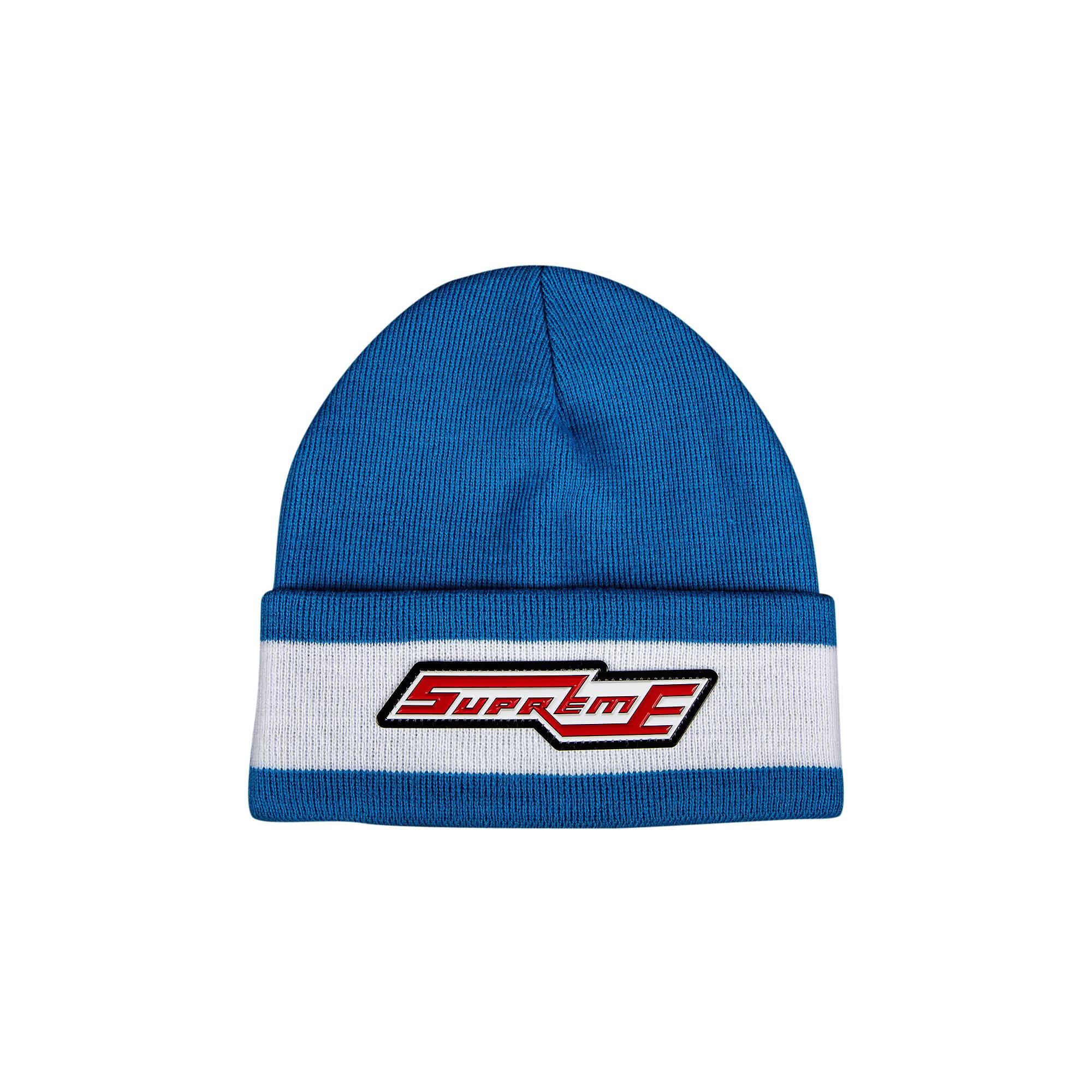 Supreme Cuff Stripe Beanie 'Bright Blue' - 1