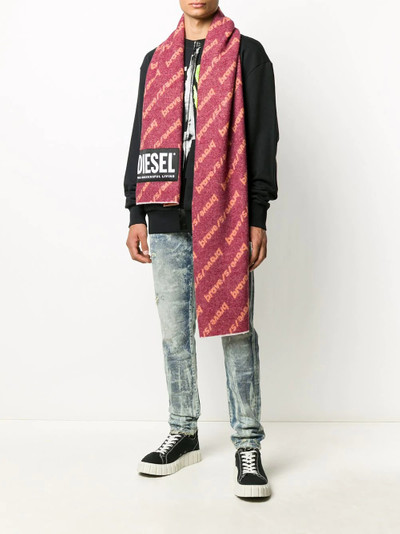 Diesel logo embroidered scarf outlook