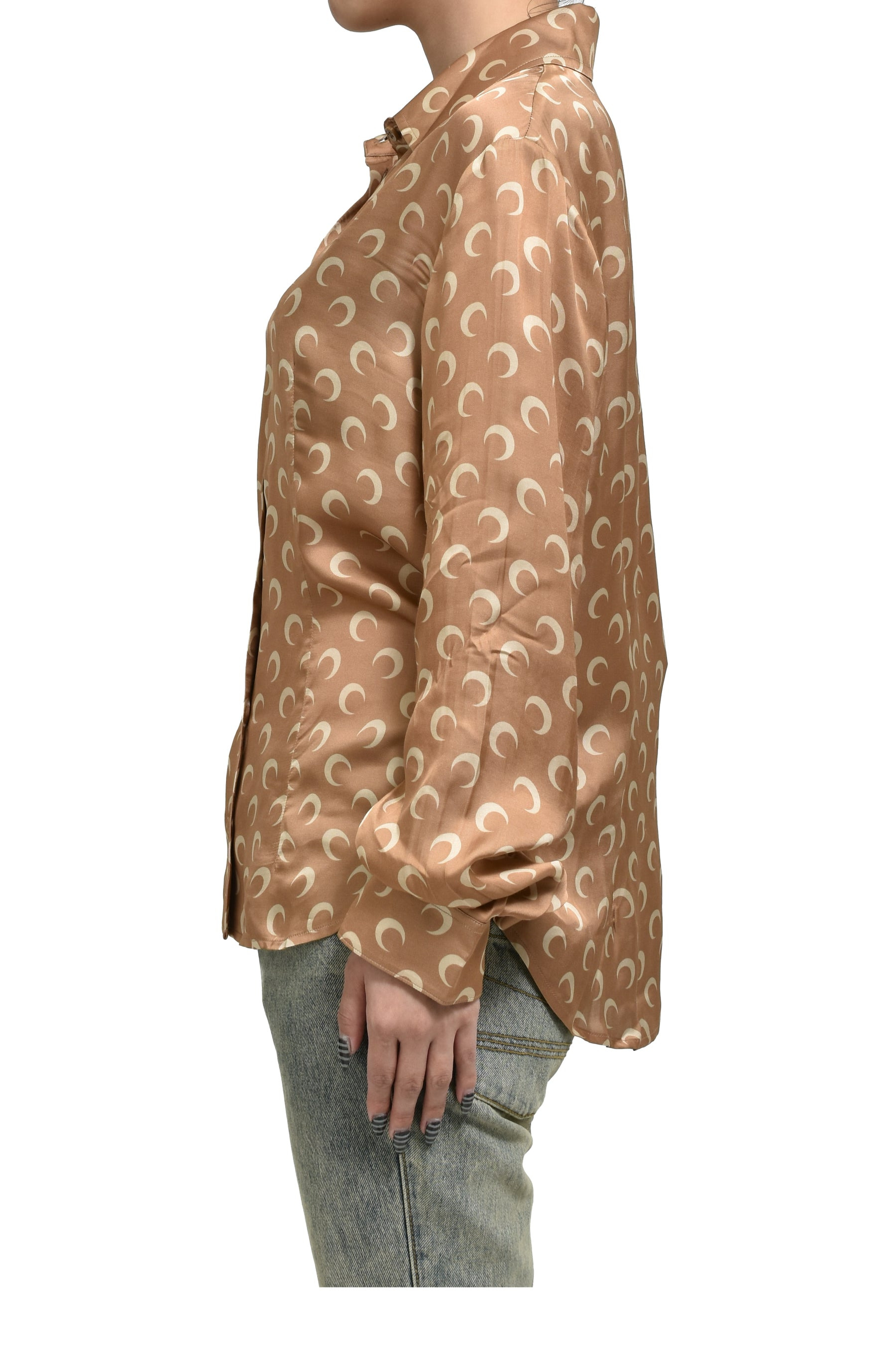 MOON SATIN SHIRT BLOUSE / D CAMEL - 3