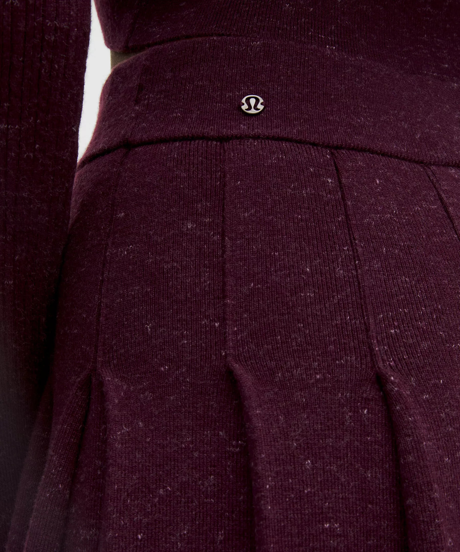Ribbed Merino Wool Mid-Rise Pleated Skirt - 5