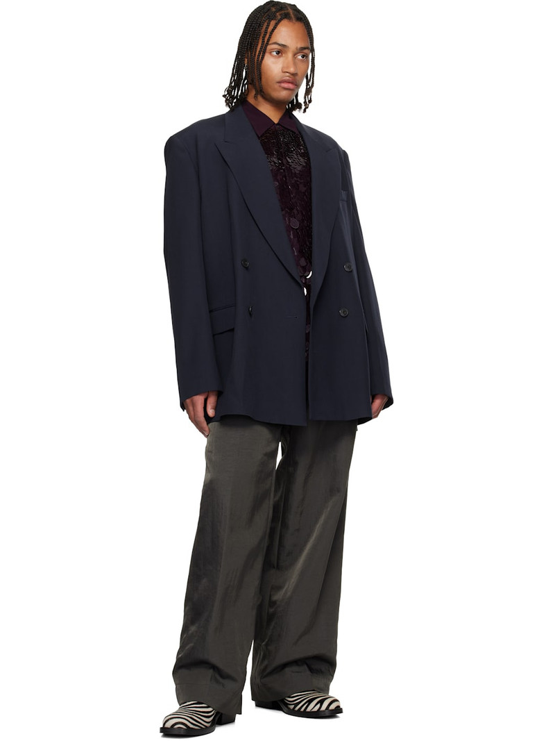 Dries Van Noten Navy Wool Blazer outlook