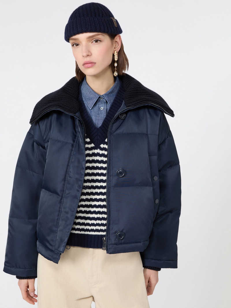 EBURNEA Water-repellent technical twill down jacket - NAVY 5