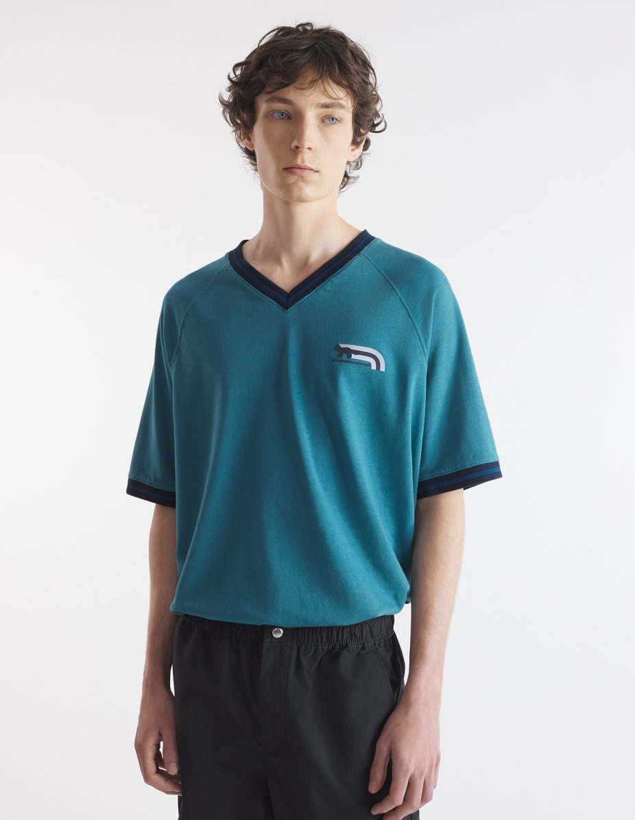 MAISON KITSUNE｜ (FLASH FOX RAGLAN LONG SLEEVES TEE-SHIR Maison Kitsuné FLASH FOX RAGLAN TEE-SHIRT | REVERSIBLE