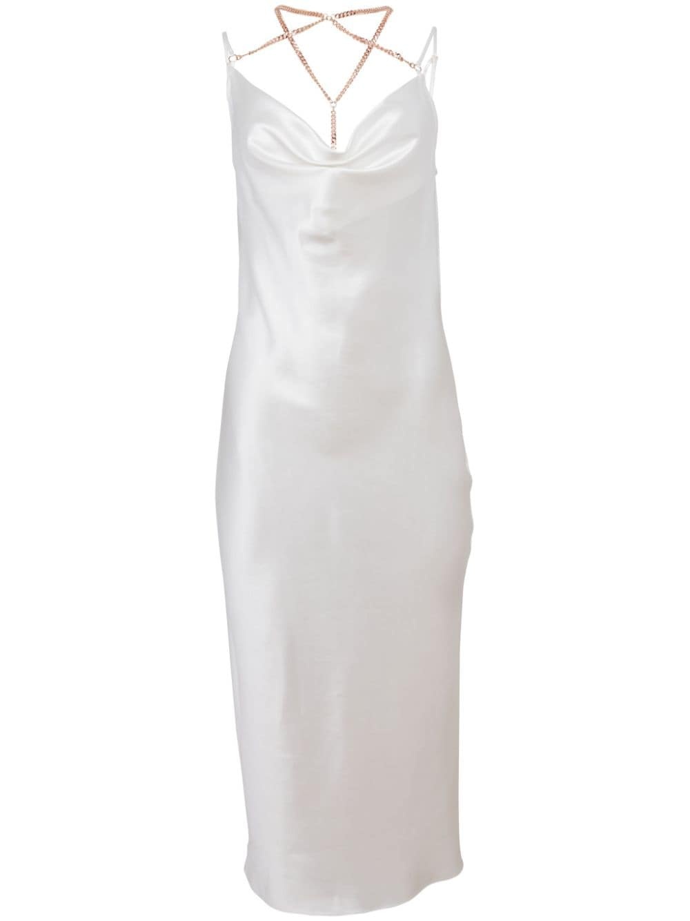 chain-link silk slip dress - 1