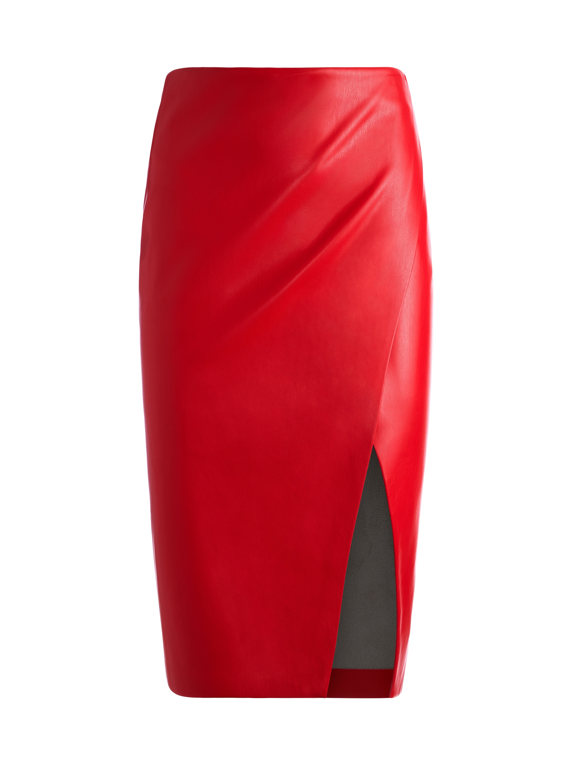 SIOBHAN VEGAN LEATHER MIDI SKIRT - 1