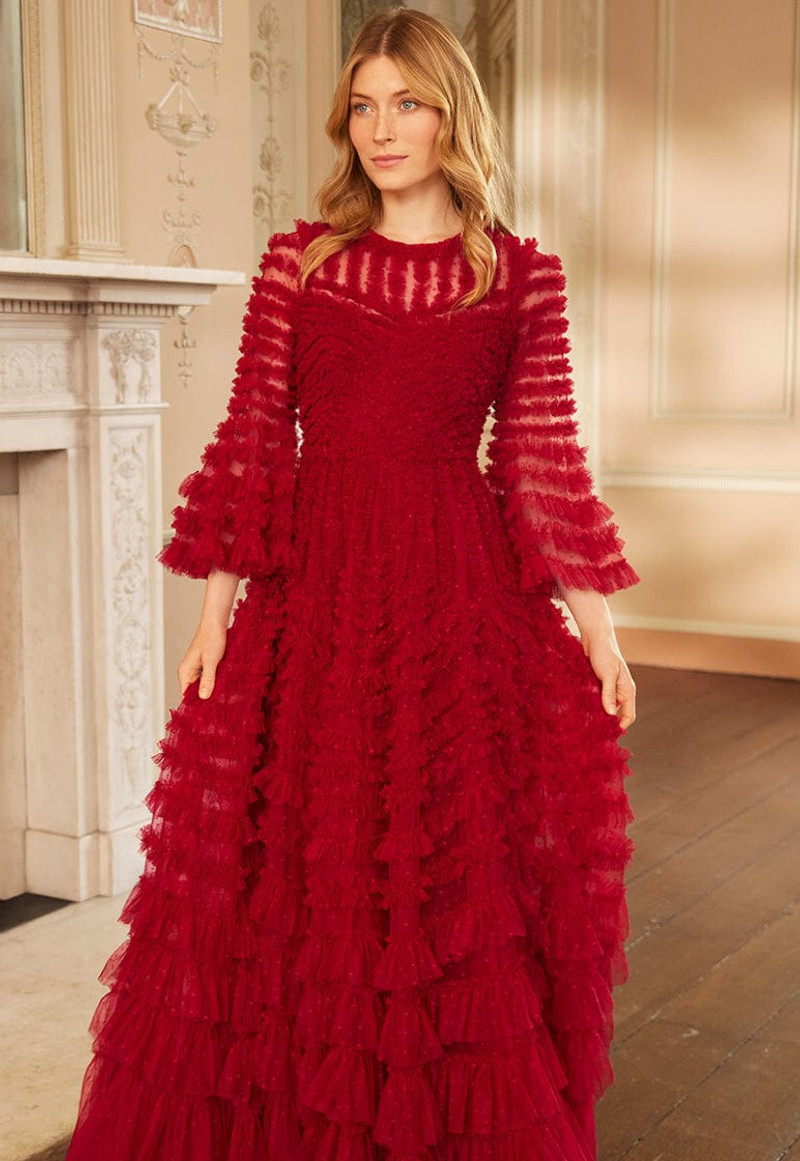Needle & Thread La Vie En Rose Round Neck Gown outlook