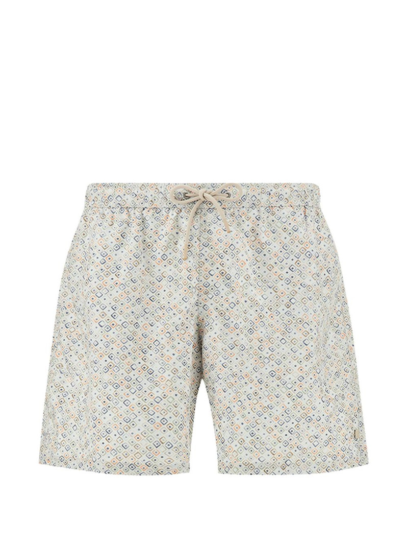 Geometric Watercolor print swim shorts 1