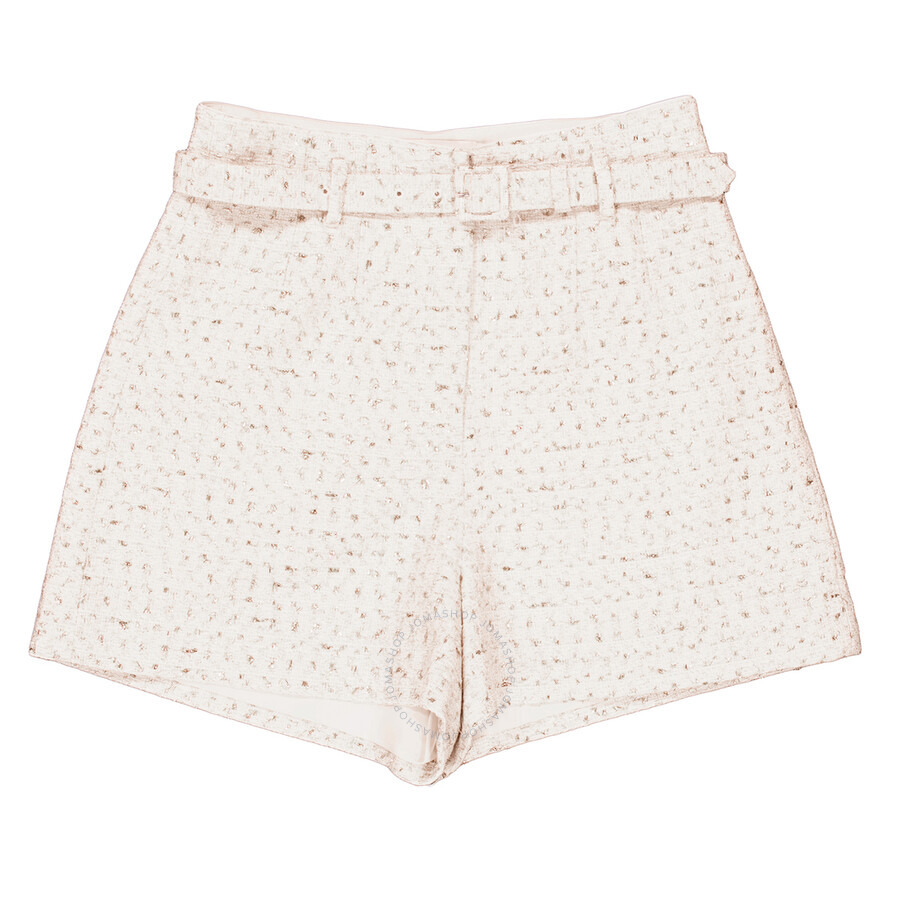 Self Portrait Ladies Cream Boucle Short - 5