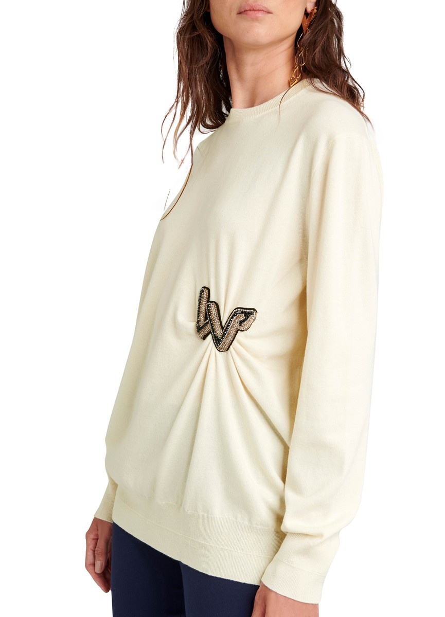 Knitted Pullover With Embroidered Patch - 3