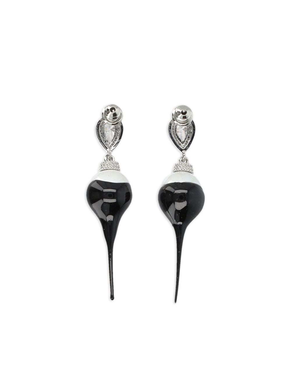 crystal-embellished drop earrings - 2