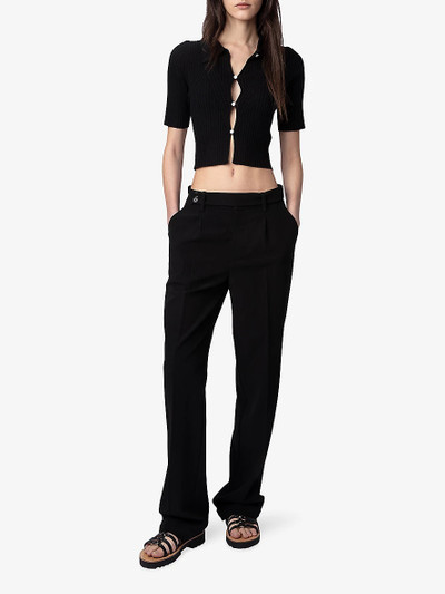 Zadig & Voltaire Pura wide-leg mid-rise crepe trousers outlook