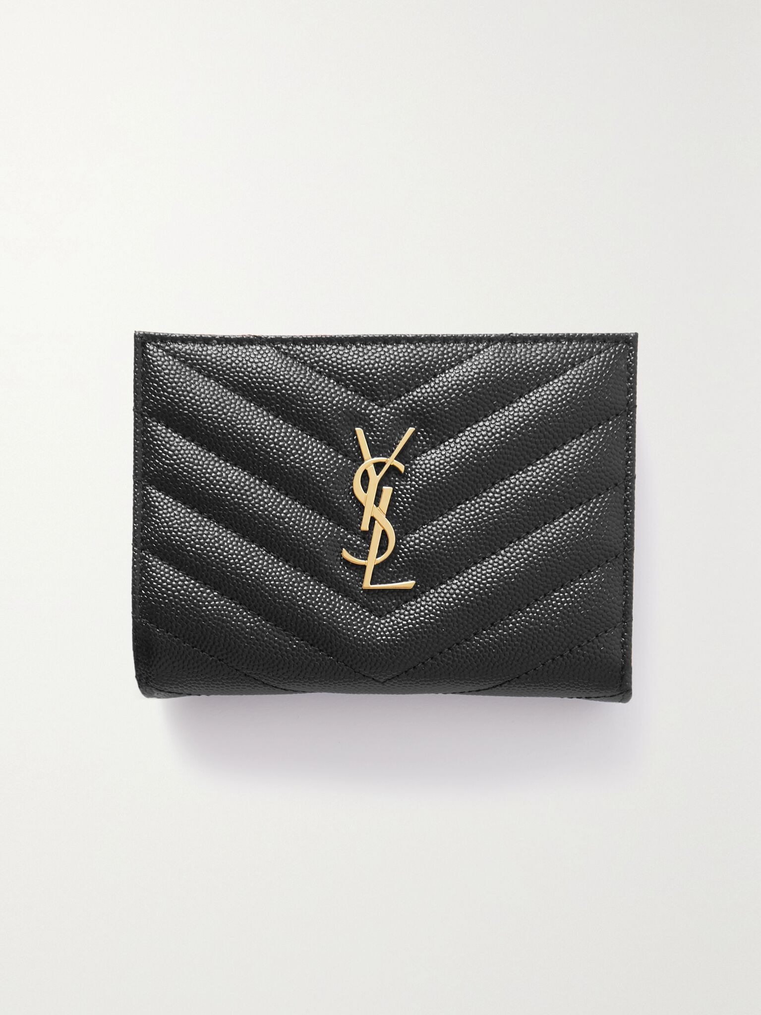 Cassandre quilted textured-leather wallet Black - 1