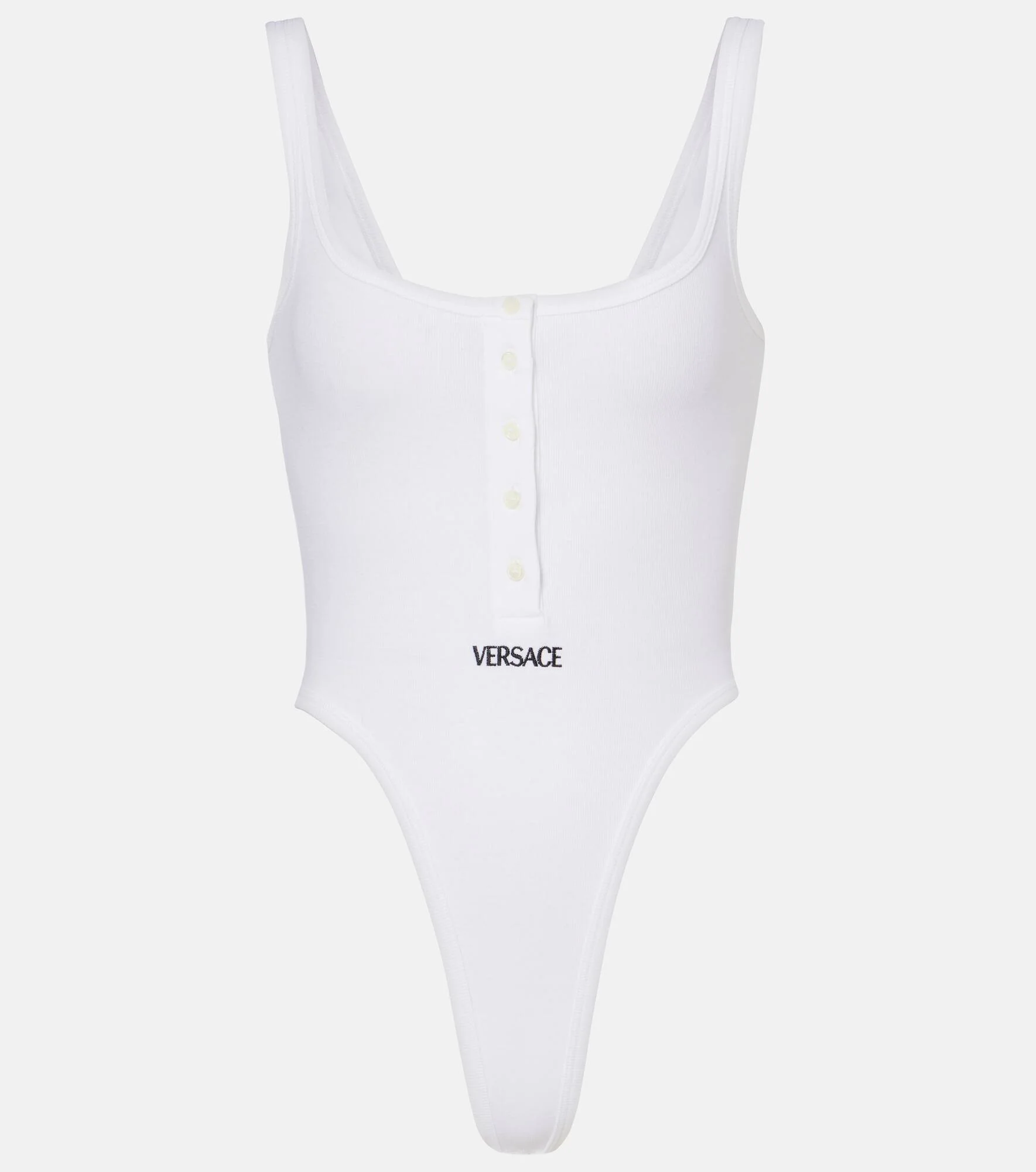 Logo ribbed-knit body suit - 1