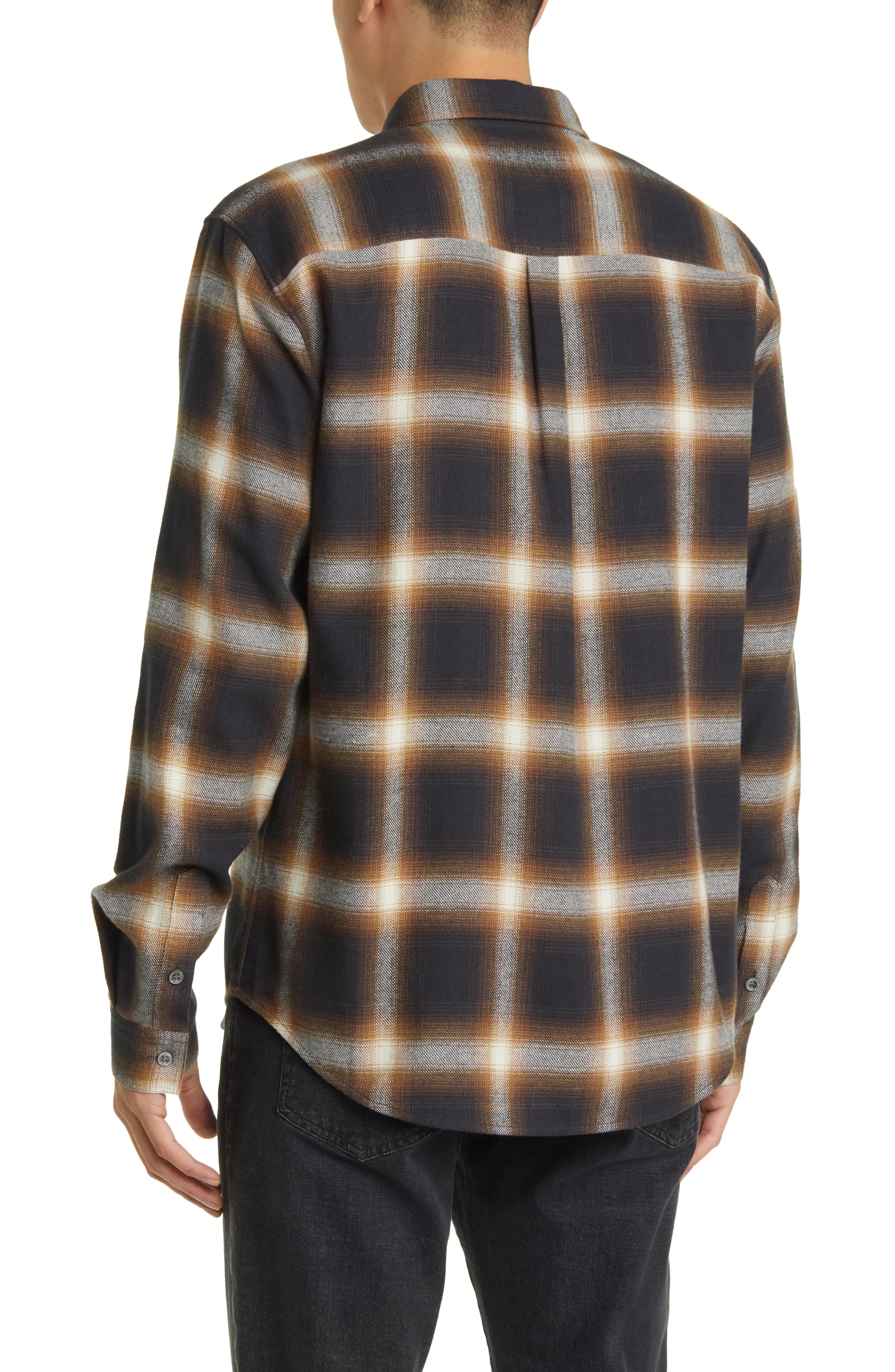 Plaid Brushed Cotton Button-Up Shirt - 3