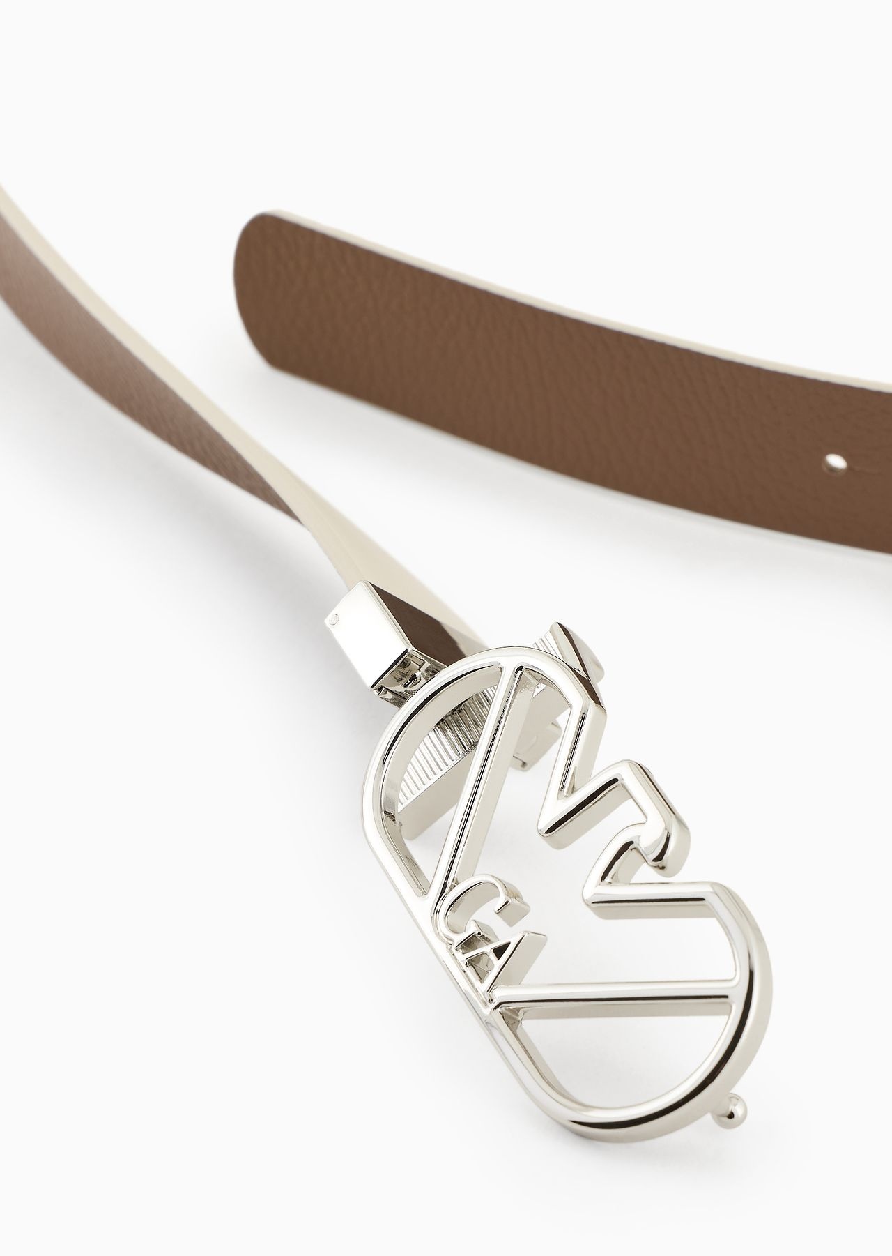Reversible belt in deer-print leather with eagle buckle - 2