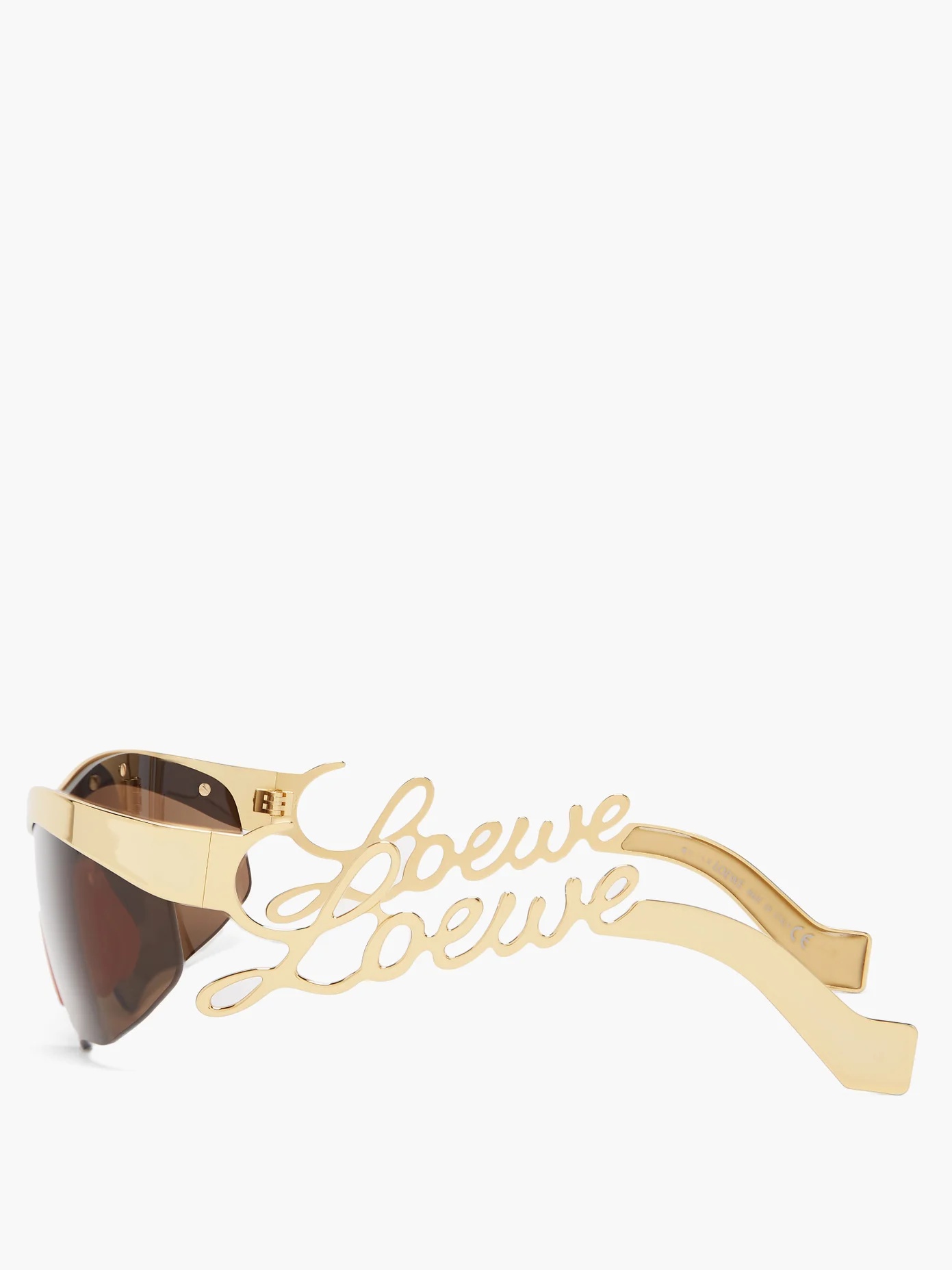 Logo-arm rectangular metal sunglasses - 3