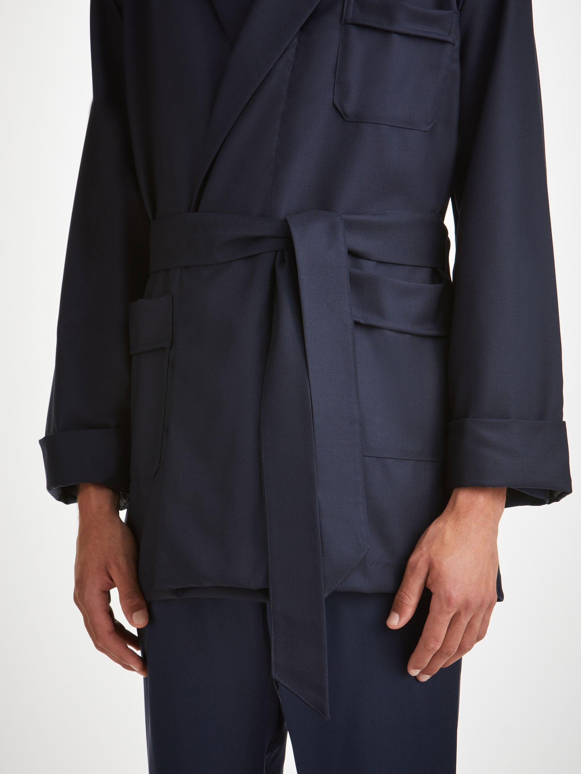 Men's Smoking Jacket Westminster 2 Wool Navy - 7
