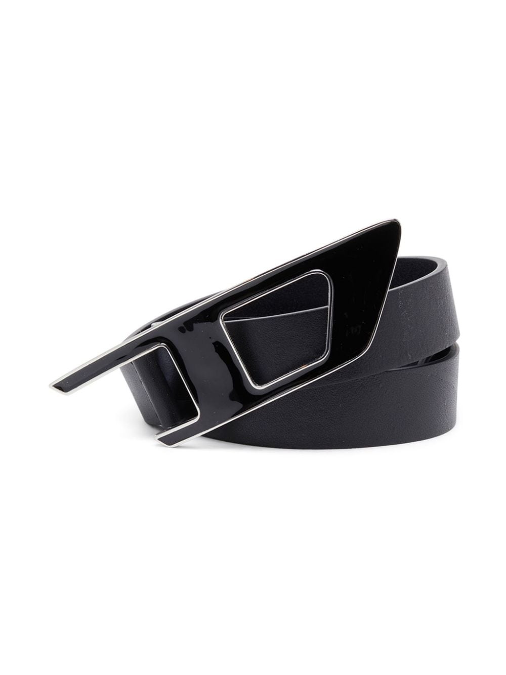 logo-plaque leather belt - 3