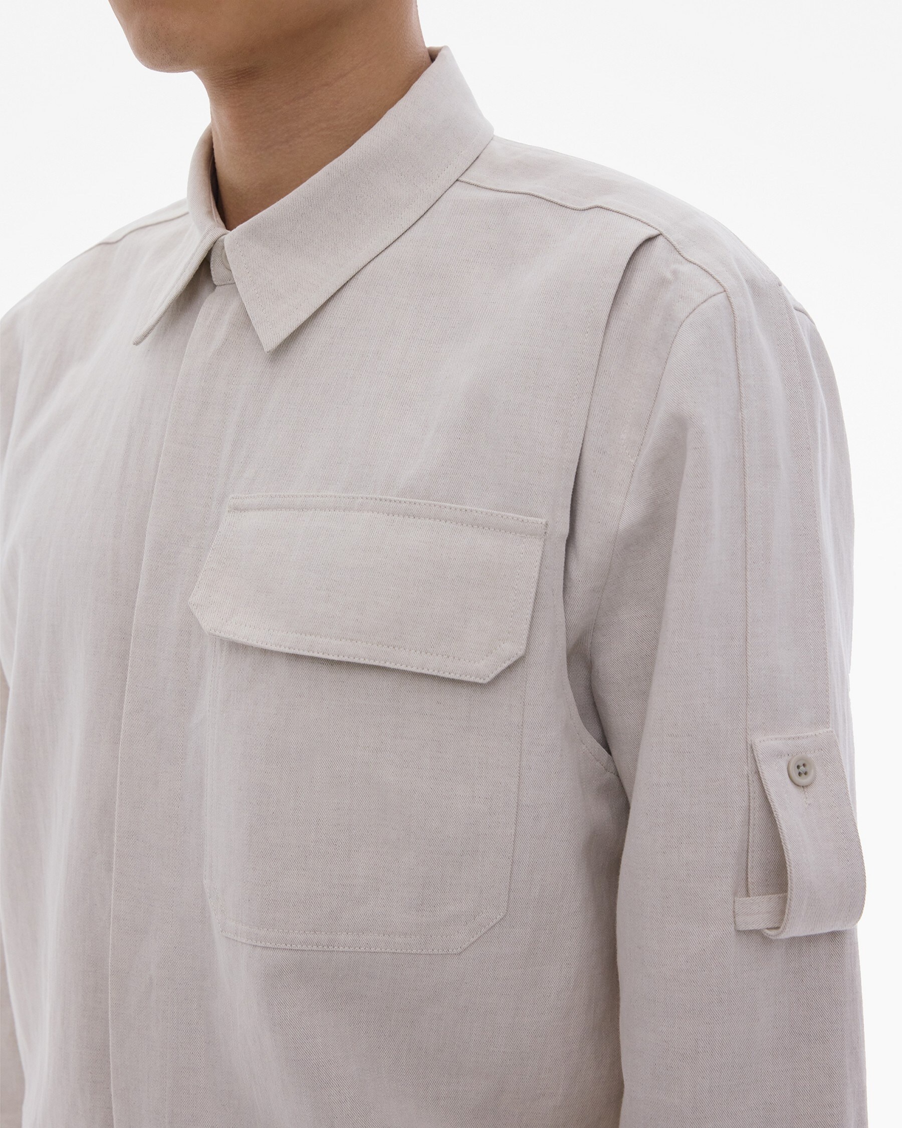 COTTON-LINEN CARGO SHIRT - 6