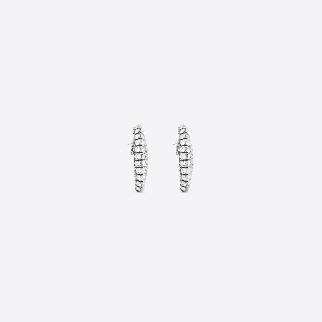 Women's Spark Oval Earrings in Silver - 3