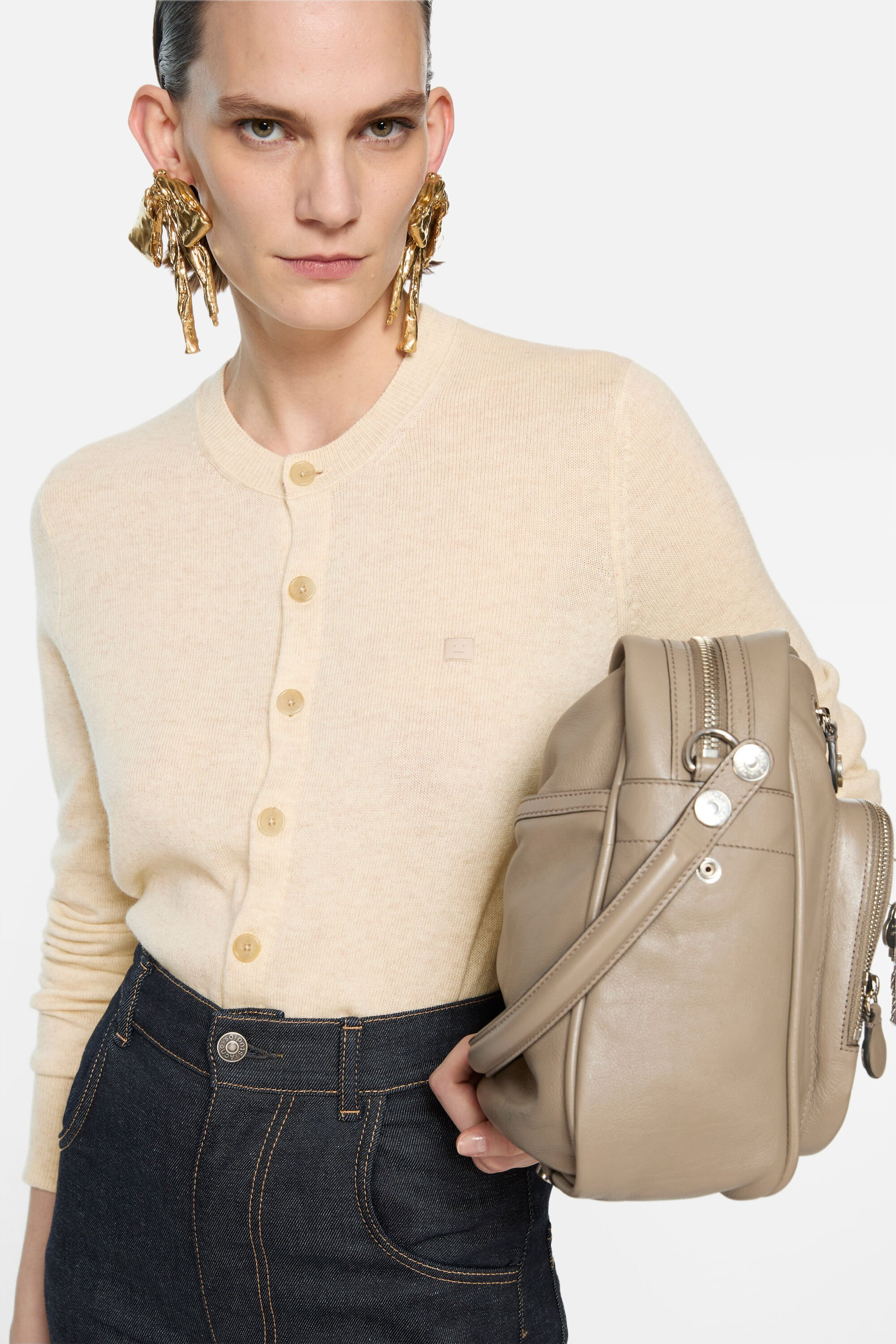 Cadigan yak wool - fitted fit - Oatmeal melange - 4