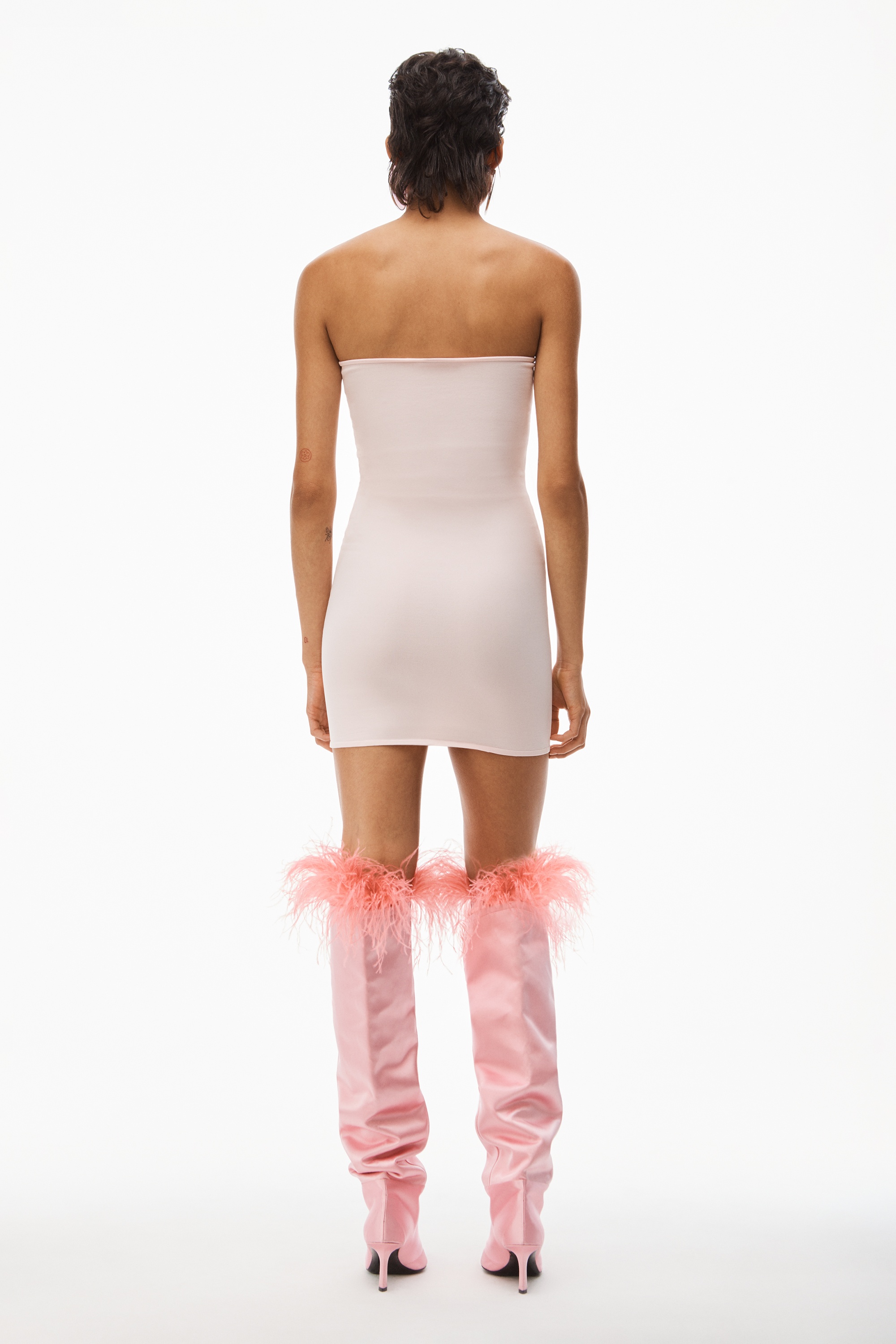 CUT OUT MINI DRESS IN COMPACT VISCOSE - 4