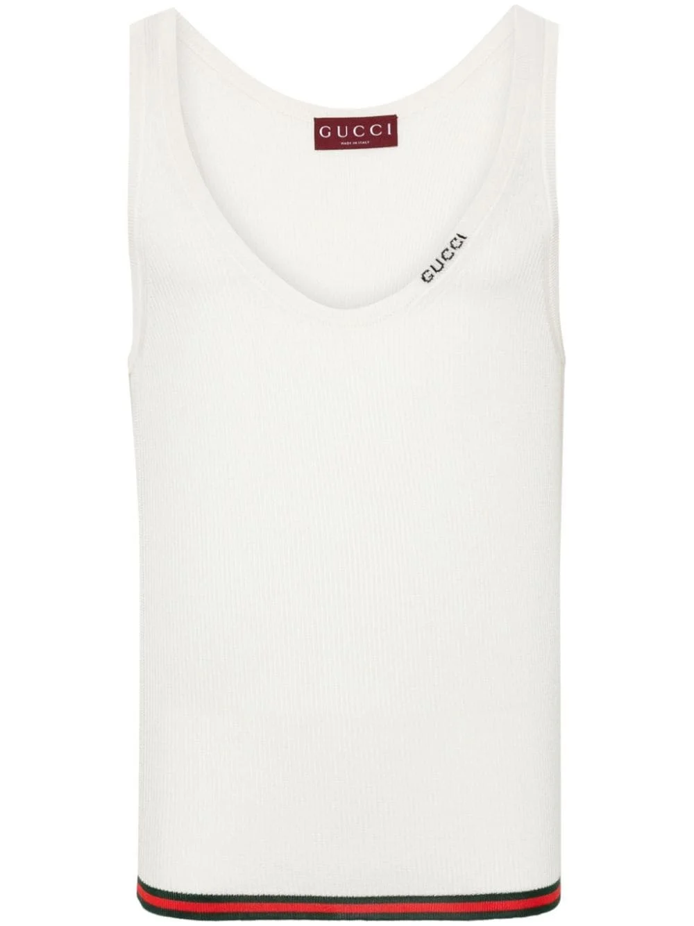 ribbed-knit silk tank top - 1