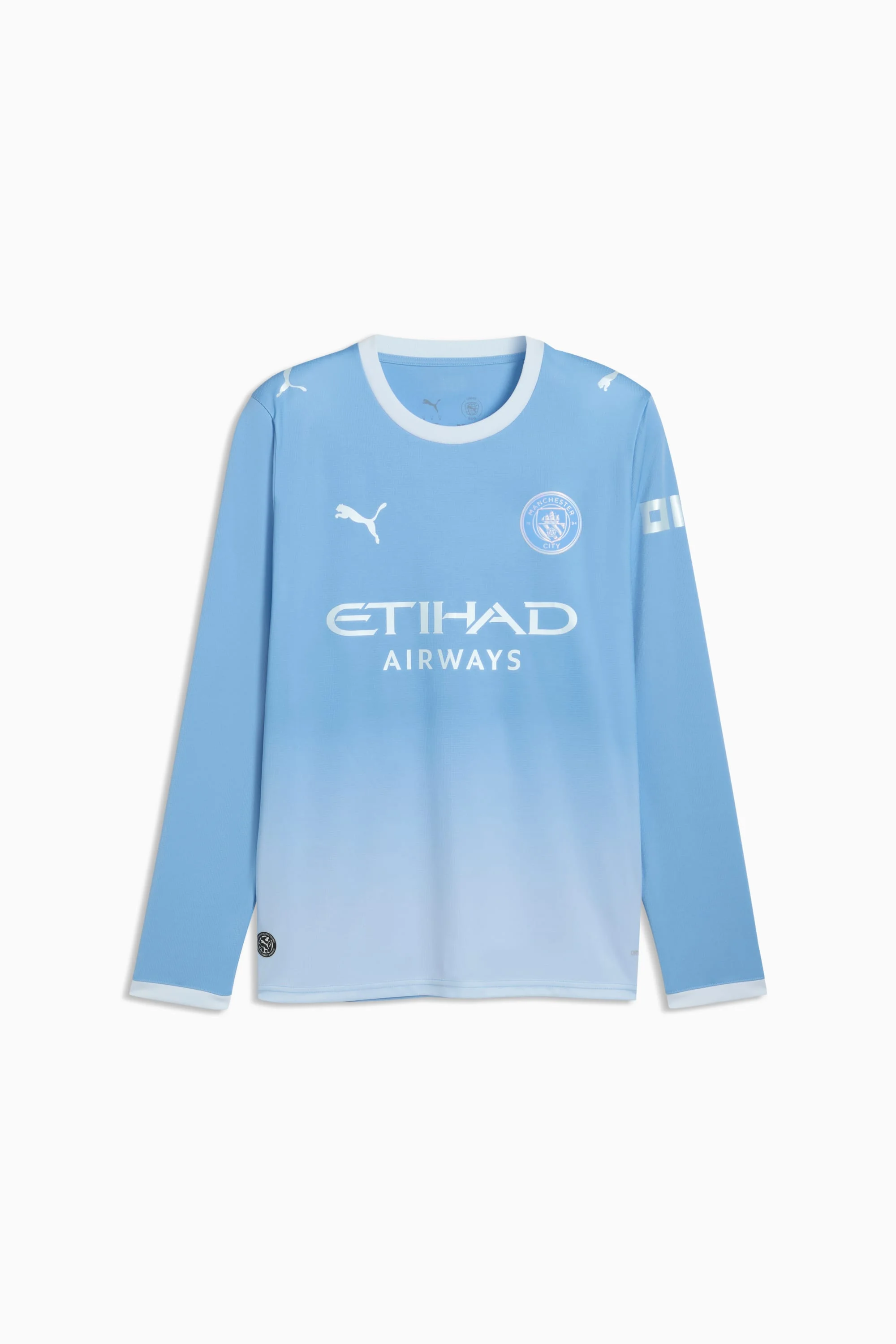 Manchester City Home Men's Long Sleeve Soccer Jersey - 1