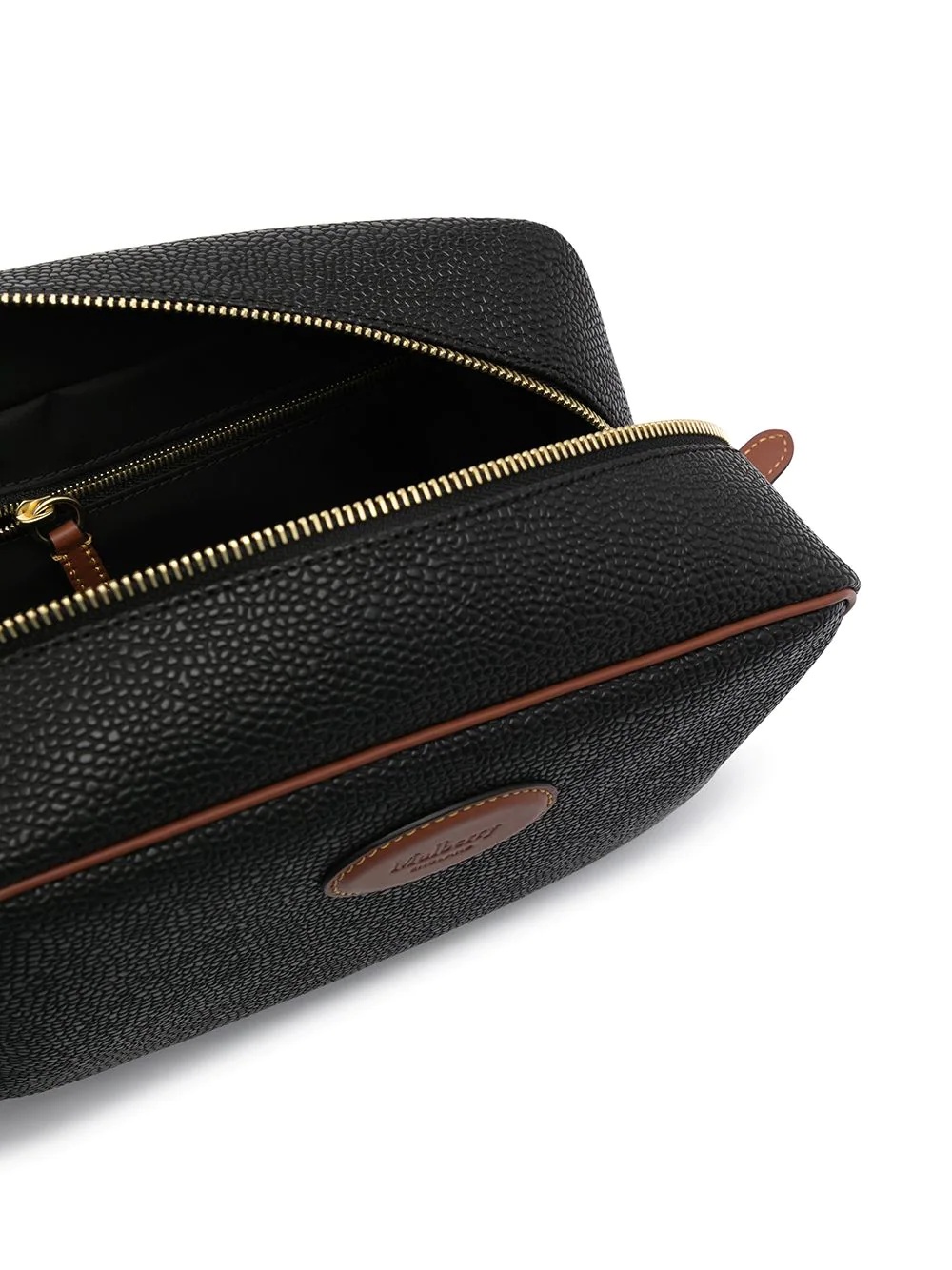 textured leather wash bag - 4