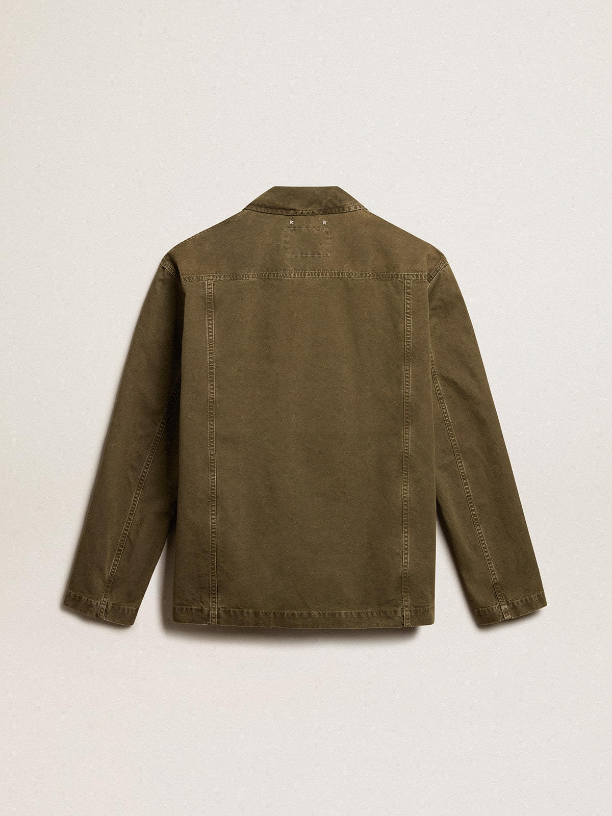 Men's olive-colored cotton shirt - 6