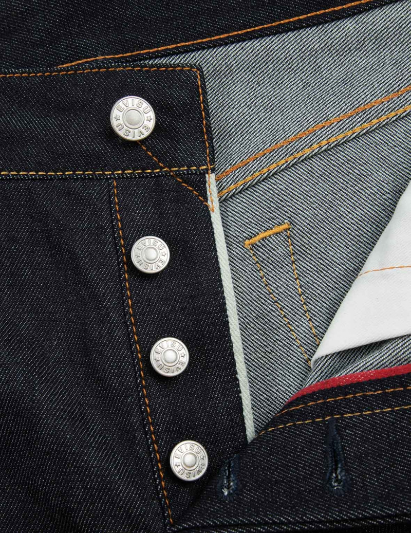 FAIR ISLE PATTERN AND KUMADORI DARUMA PRINT SLIM FIT DENIM JEANS #2010 8