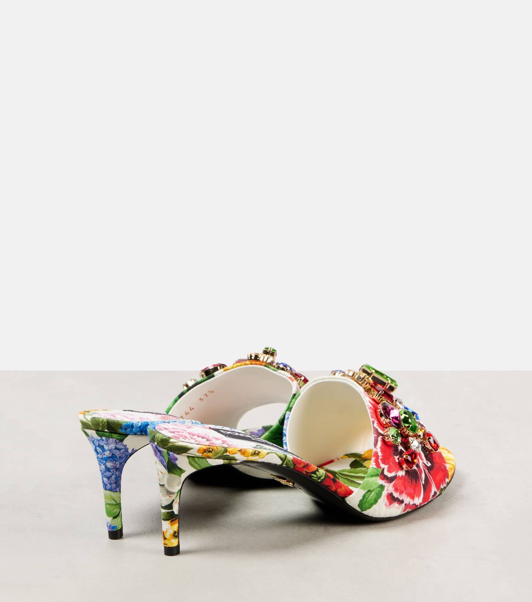 Kiera floral embellished brocade mules - 2