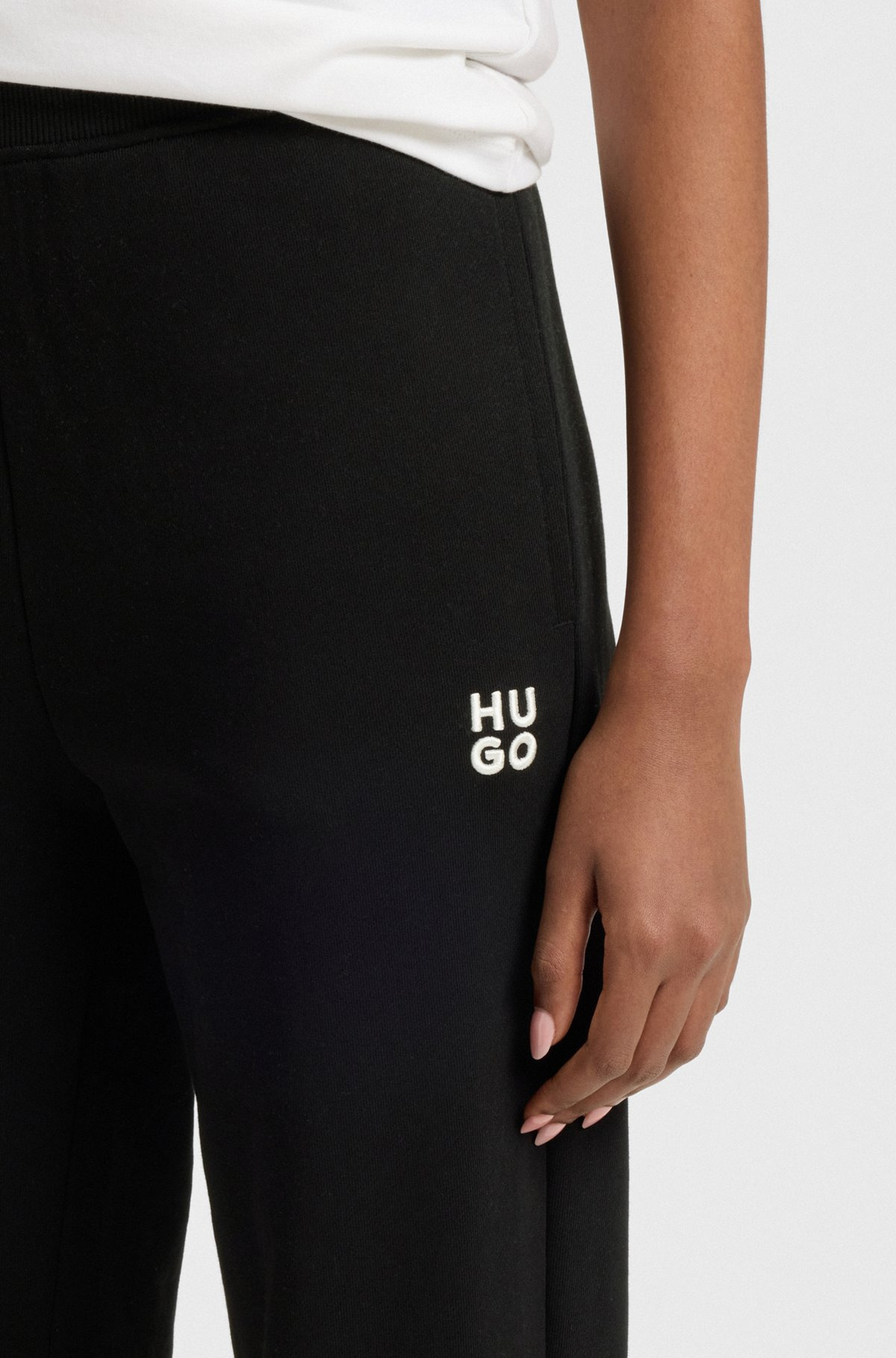 COTTON-TERRY TRACKSUIT BOTTOMS WITH STACKED LOGO - 5