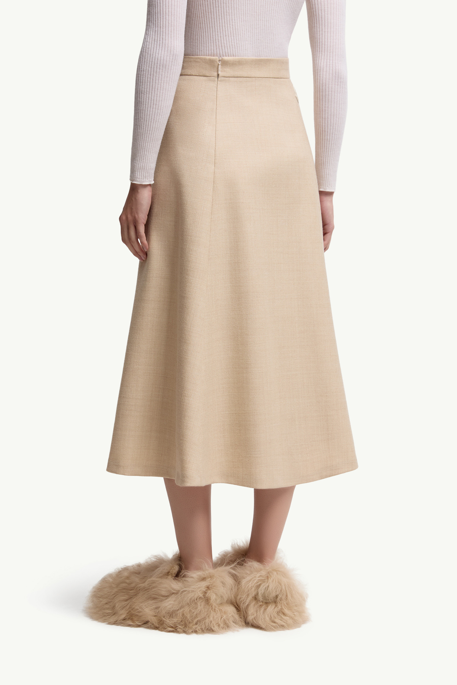 Mouliné Wool Midi Skirt - 5