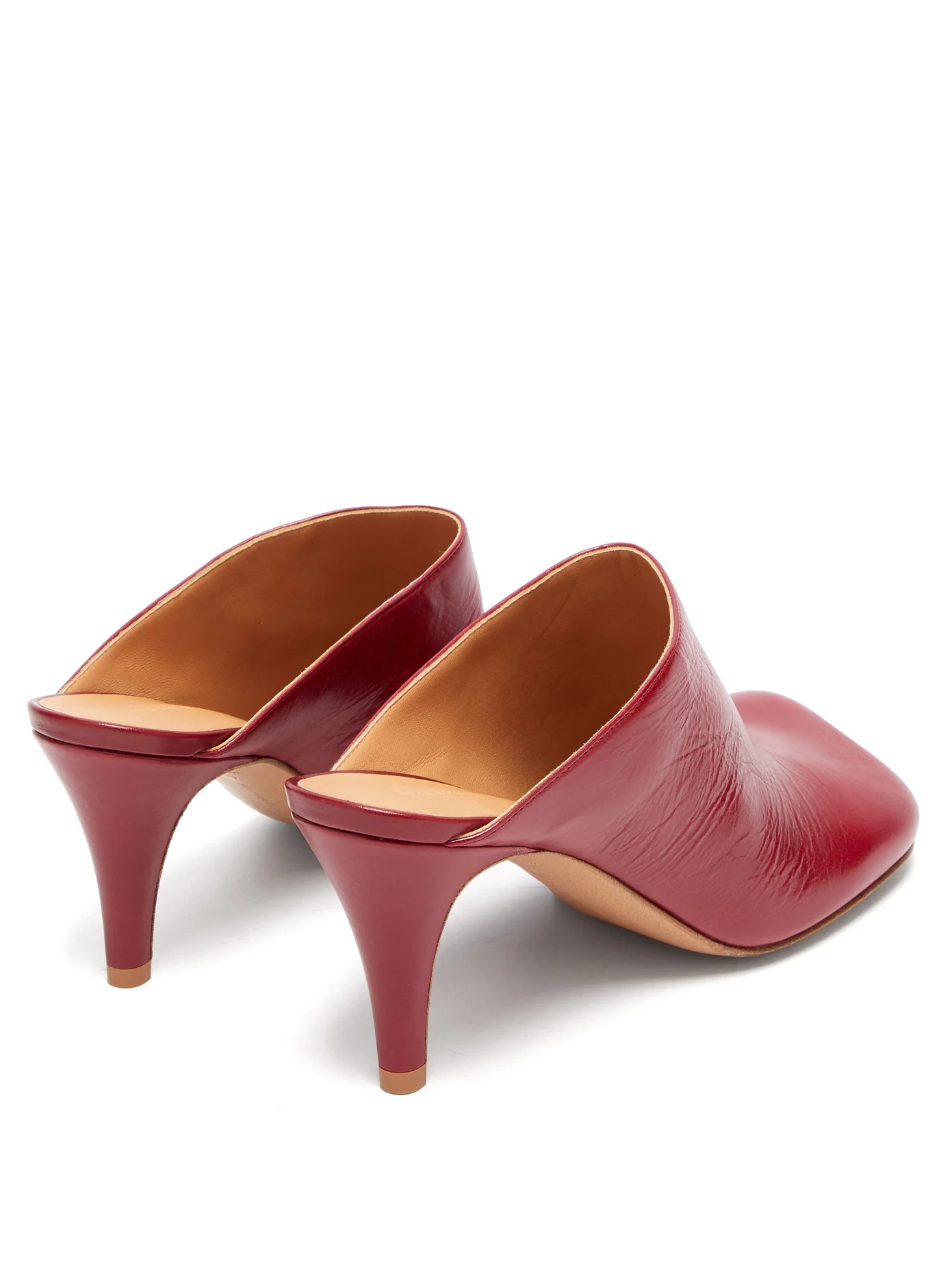 Exaggerated-toe leather mules - 4