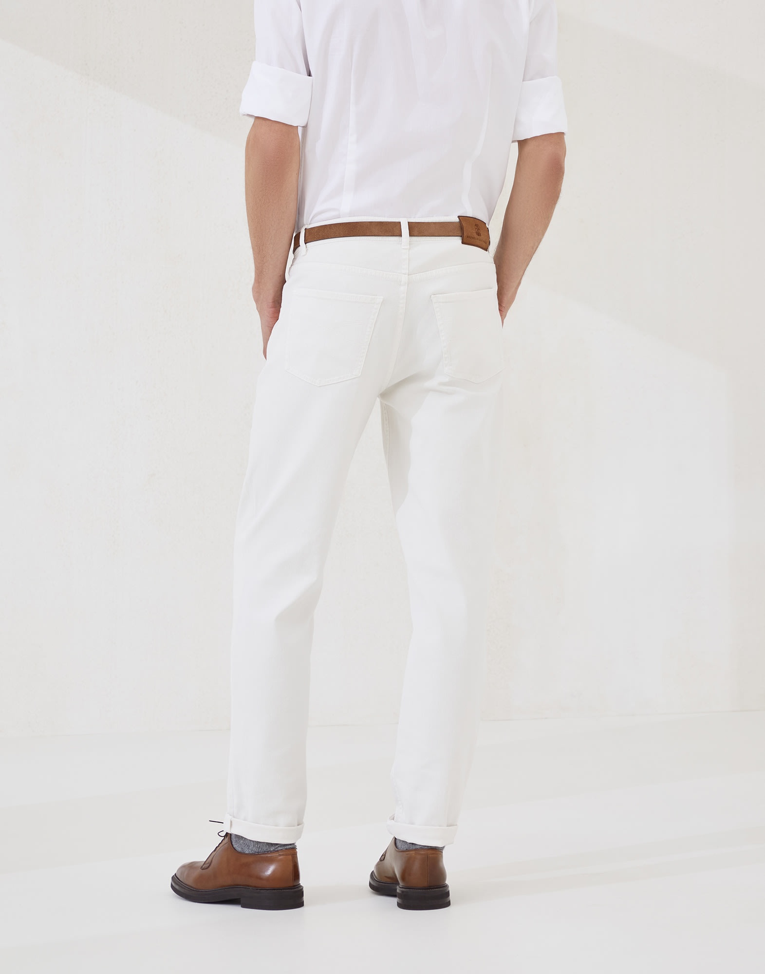 Brunello Cucinelli Garment-dyed traditional fit five-pocket
