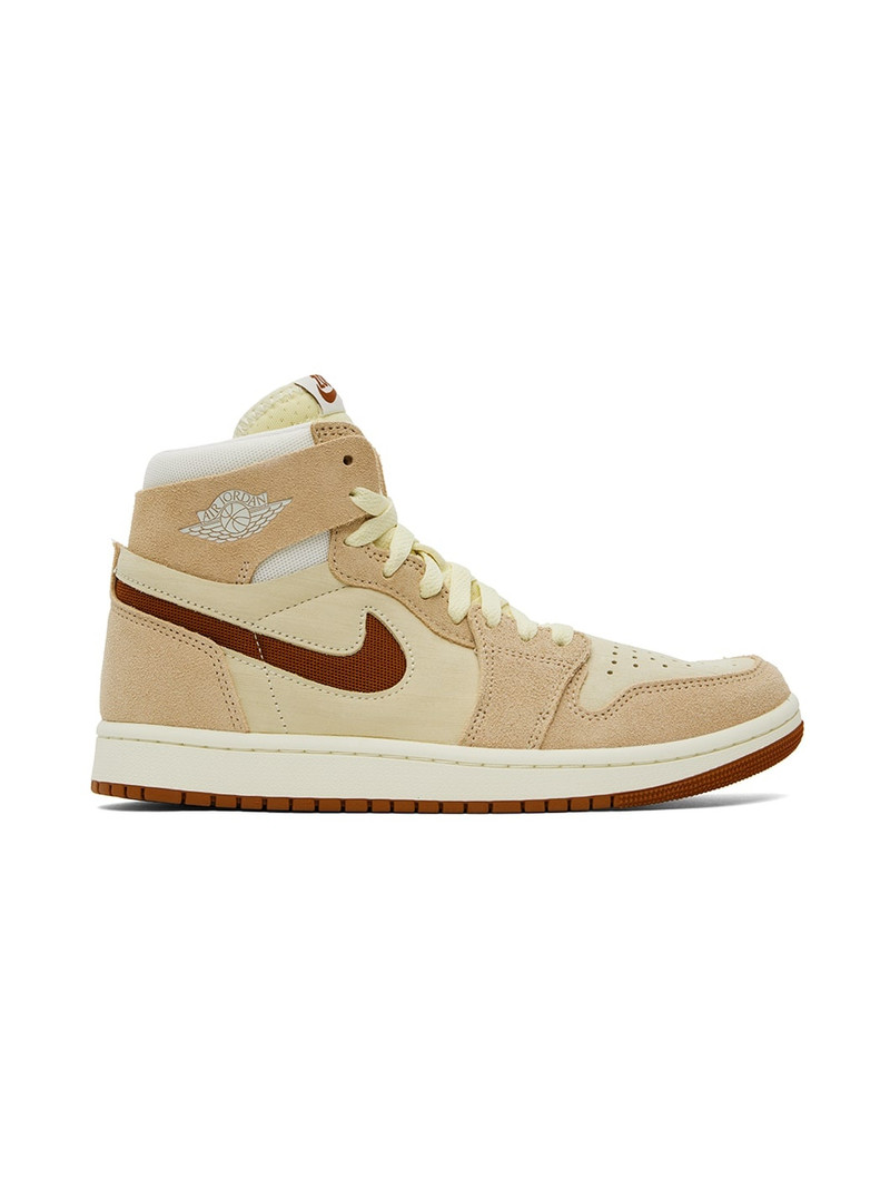 Beige & Brown Air Jordan 1 Zoom CMFT 2 Sneakers - 1