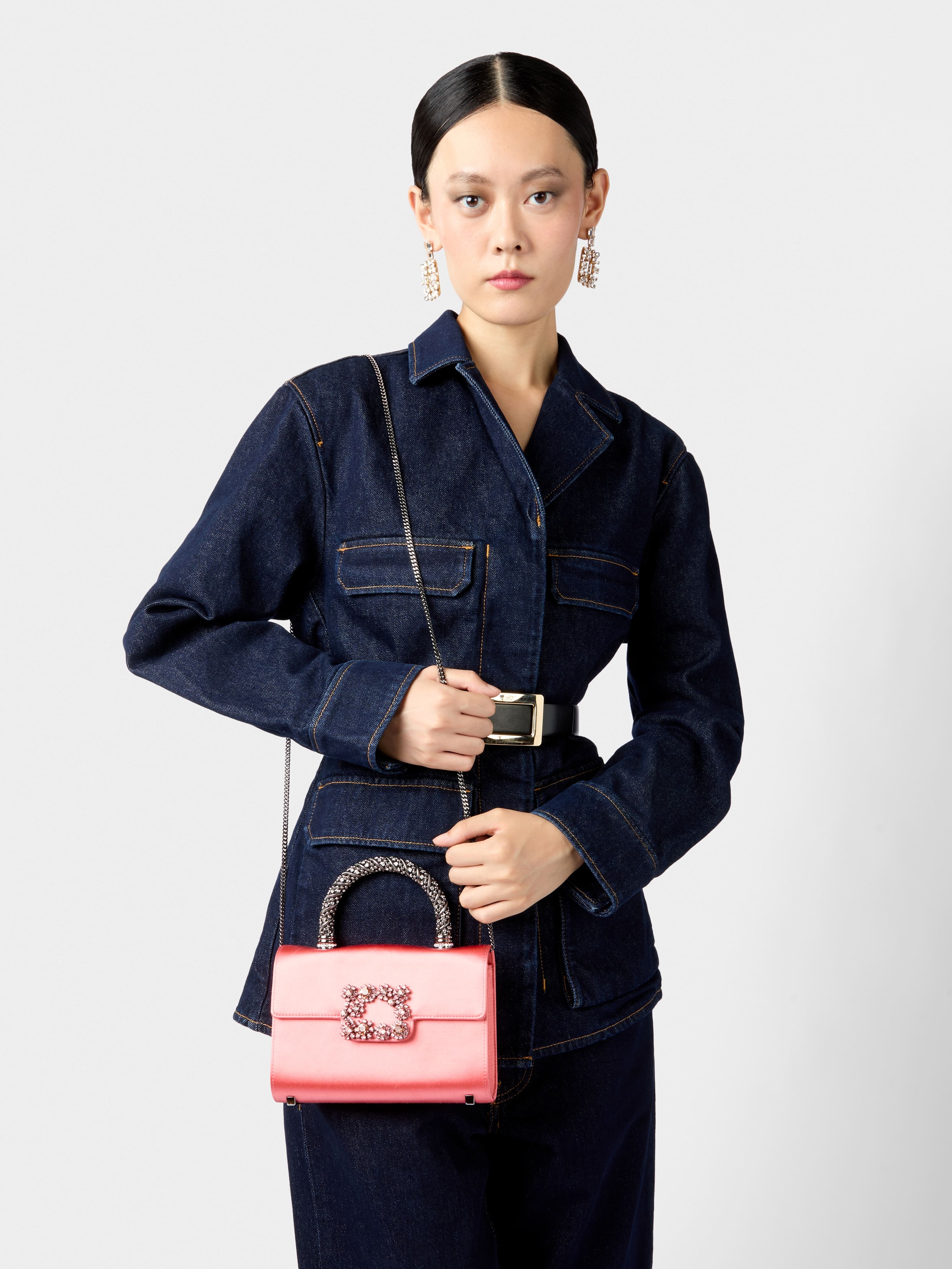 Jewel Efflorescence Mini Bag in satin - 9