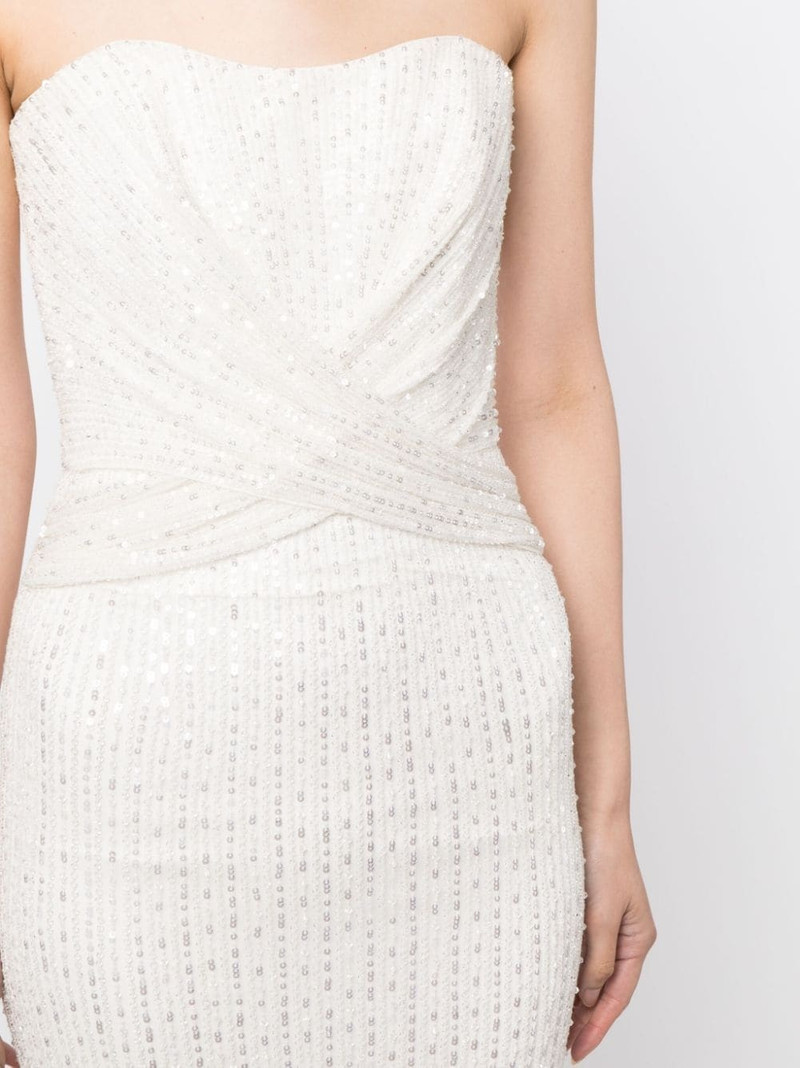 Mia sequin gathered bridal gown 5