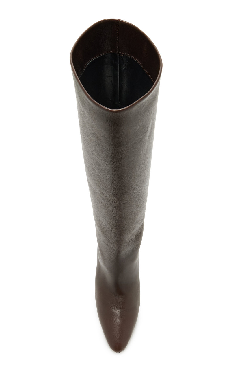 herbert levine Leather Knee Boots brown outlook