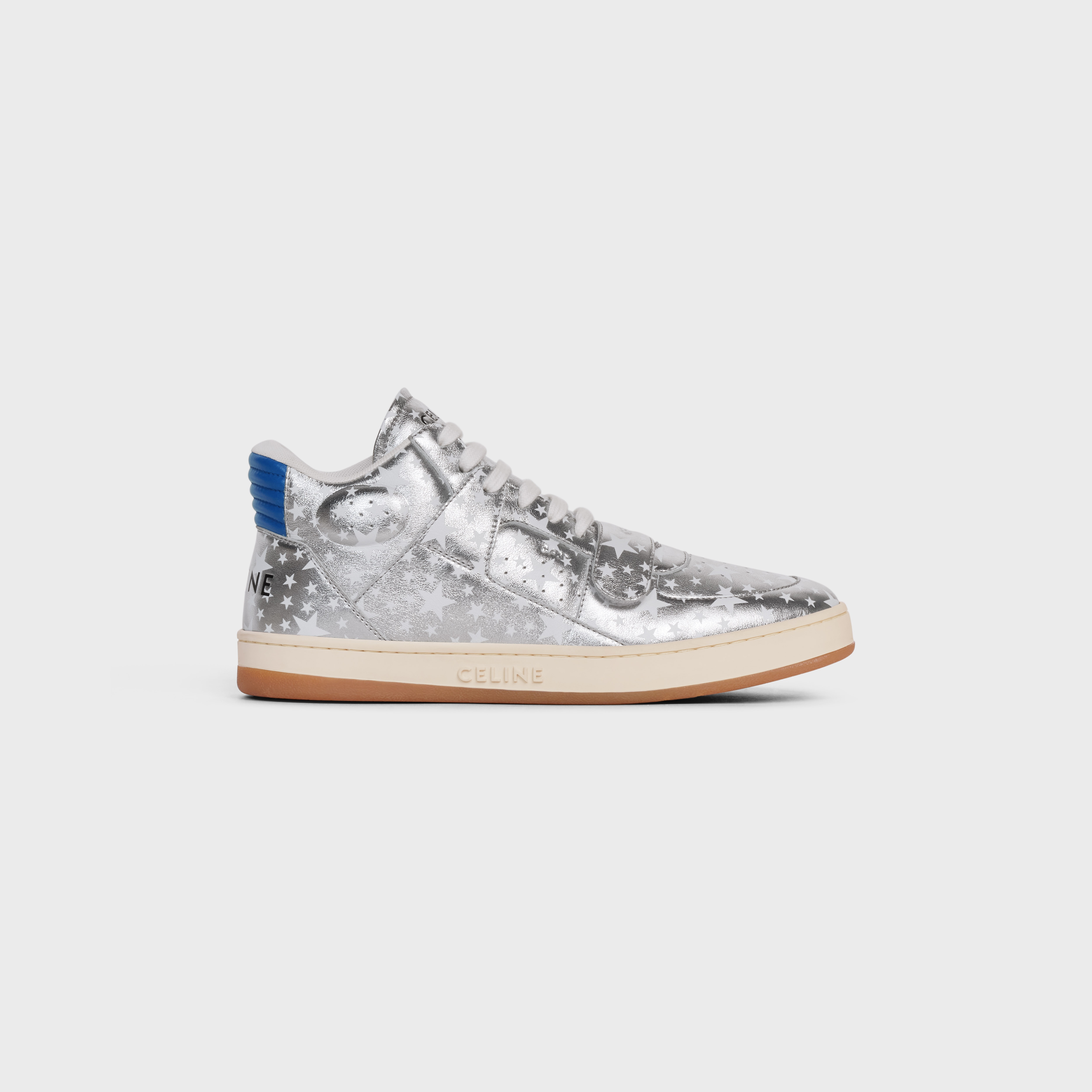 CT-02 MID SNEAKER WITH SCRATCH in STARS PRINTED METALLIC CALFSKIN AND CALFSKIN - 1