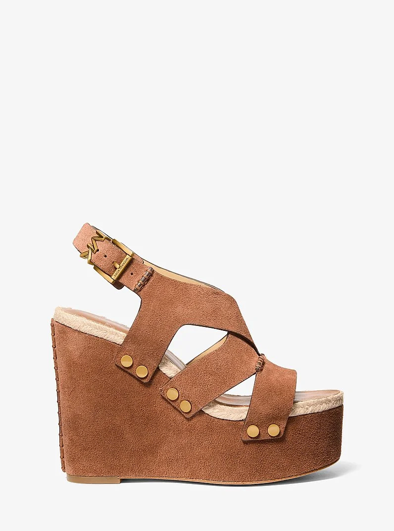Raven Studded Suede Wedge Sandal - 1