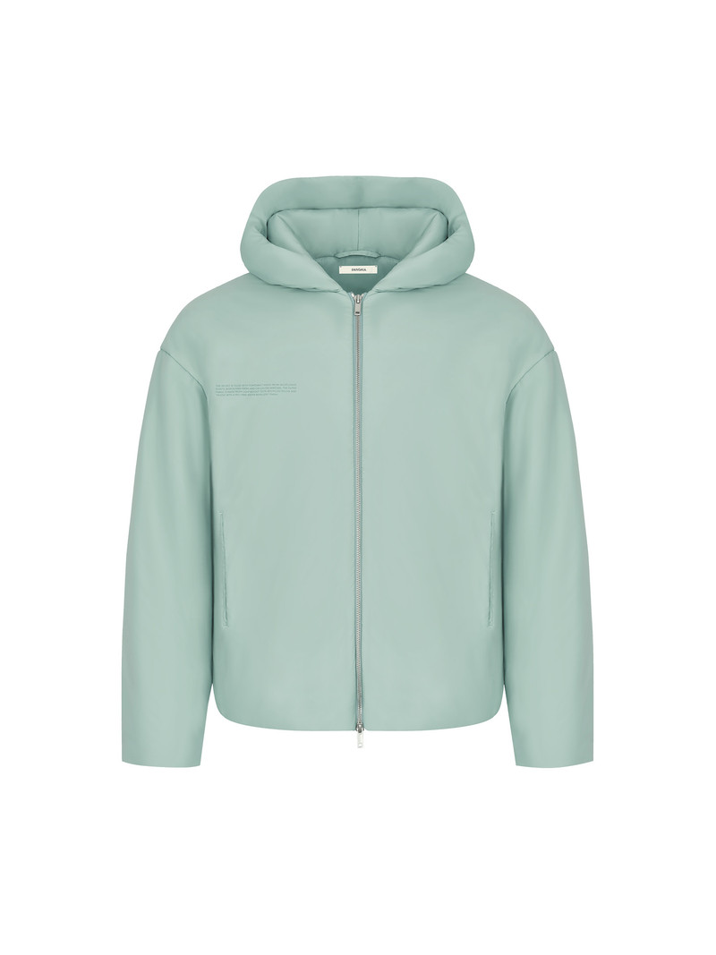 Womens Flower-Warmth Padded Bomber Jacket - Eucalyptus Blue 1