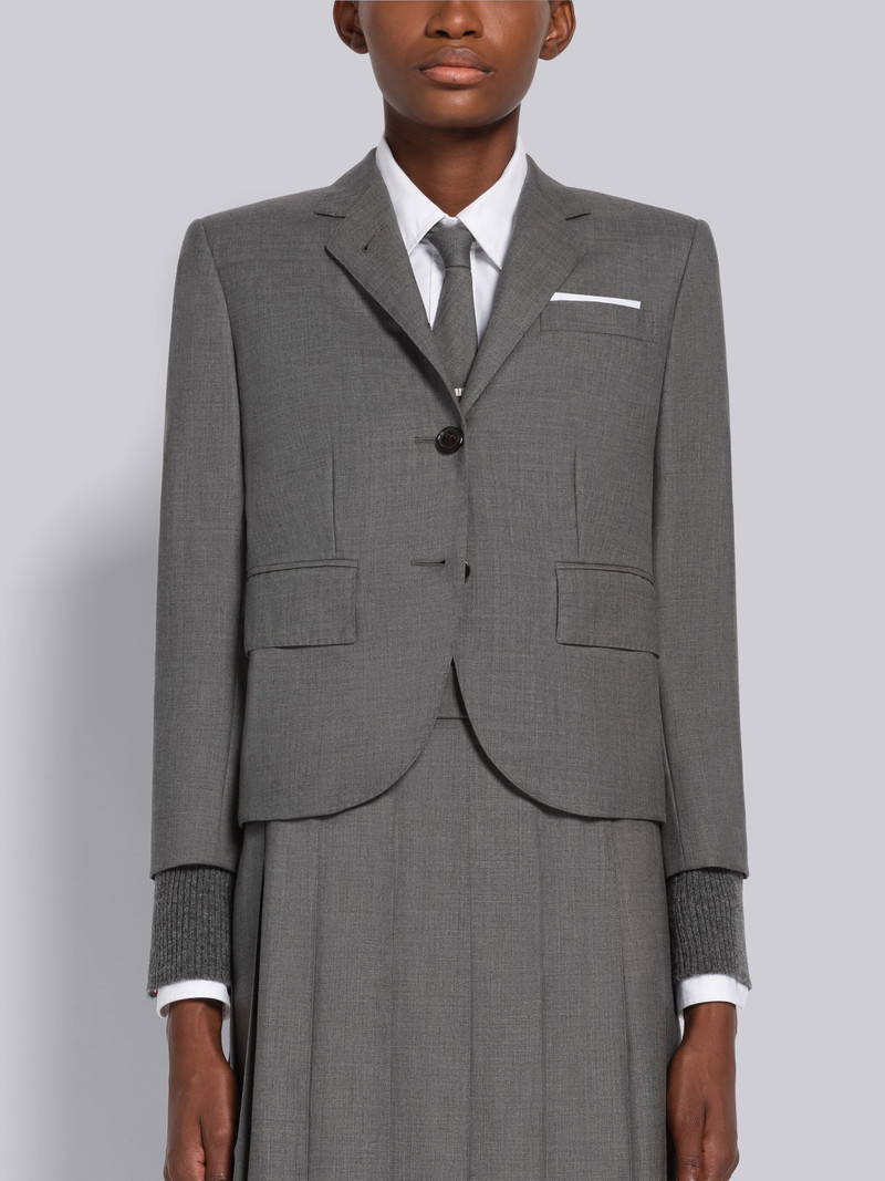 Medium Grey Super 120's Twill High Armhole Single Breasted Sport Coat - 1